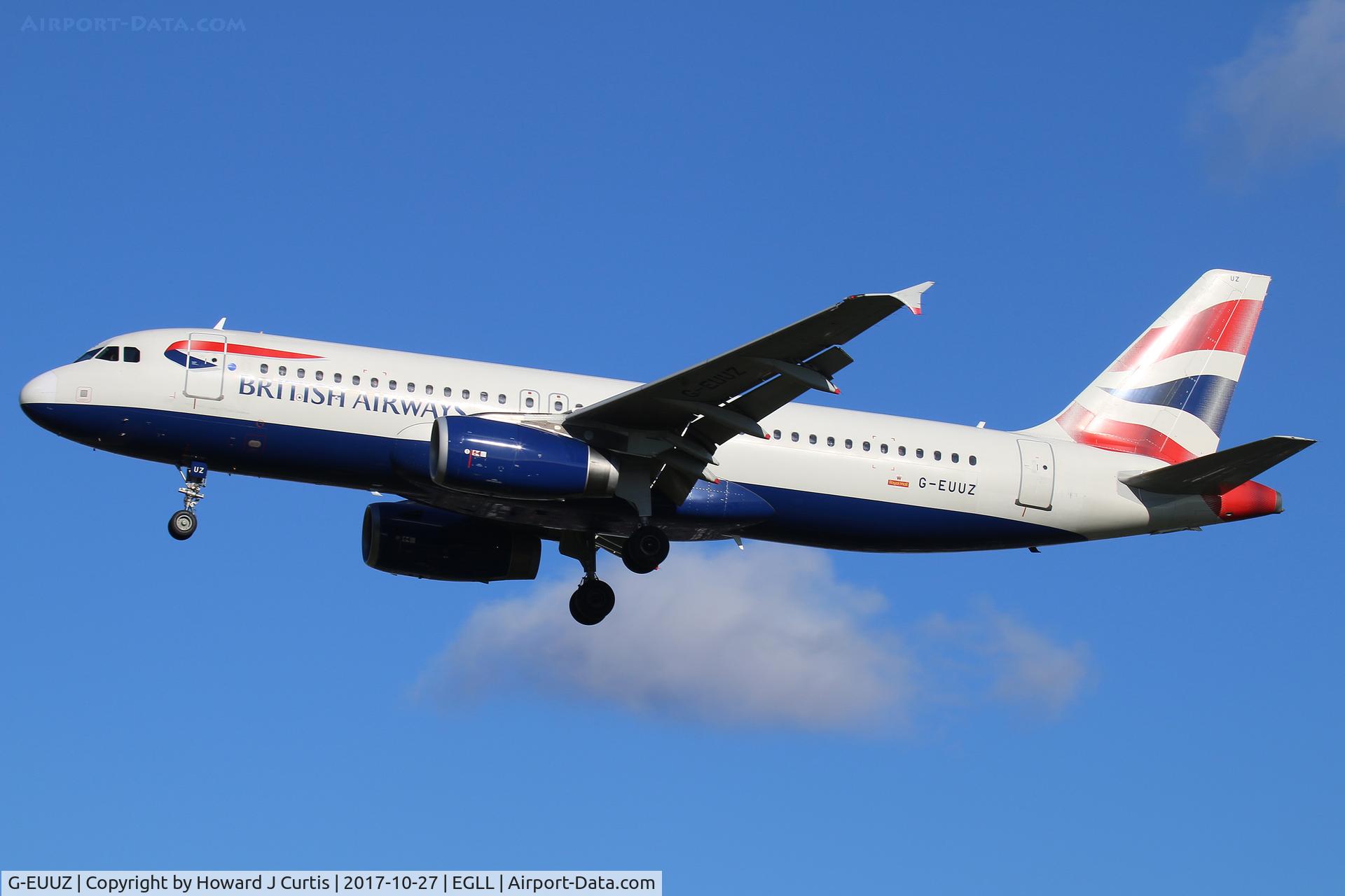 G-EUUZ, 2008 Airbus A320-232 C/N 3649, On approach.