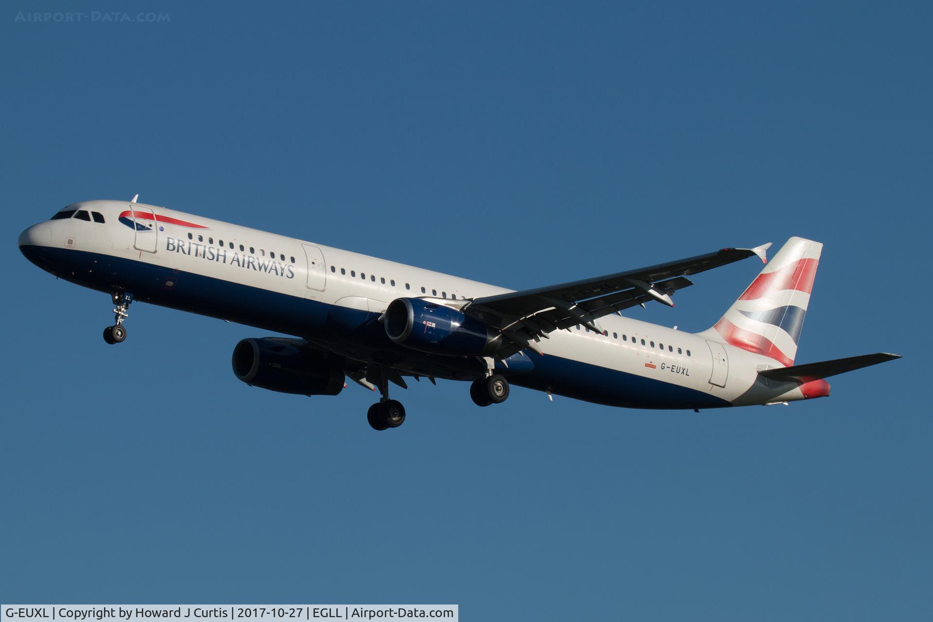 G-EUXL, 2007 Airbus A321-231 C/N 3254, On approach.