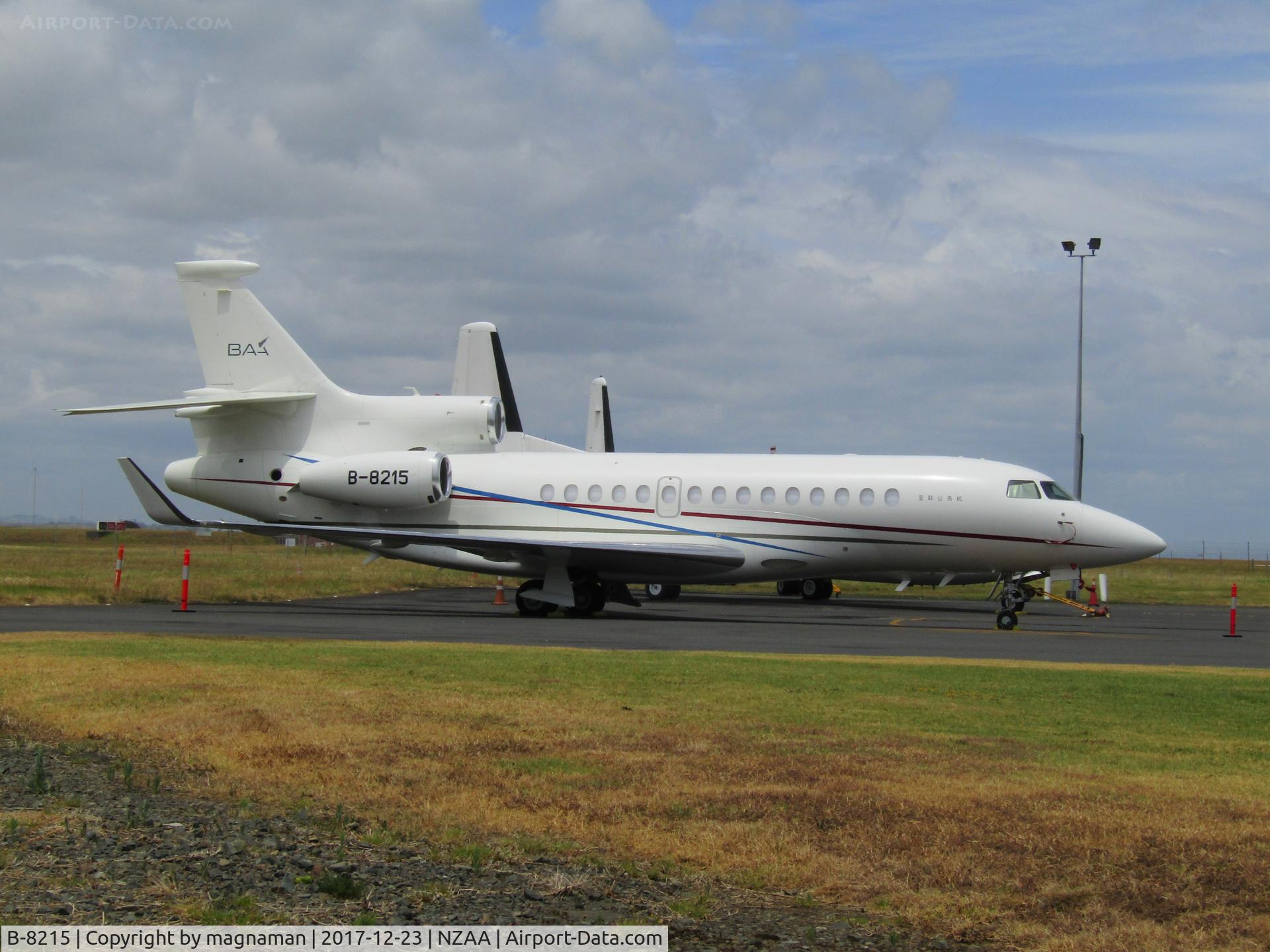B-8215, 2012 Dassault Falcon 7X C/N 157, in again at AKL