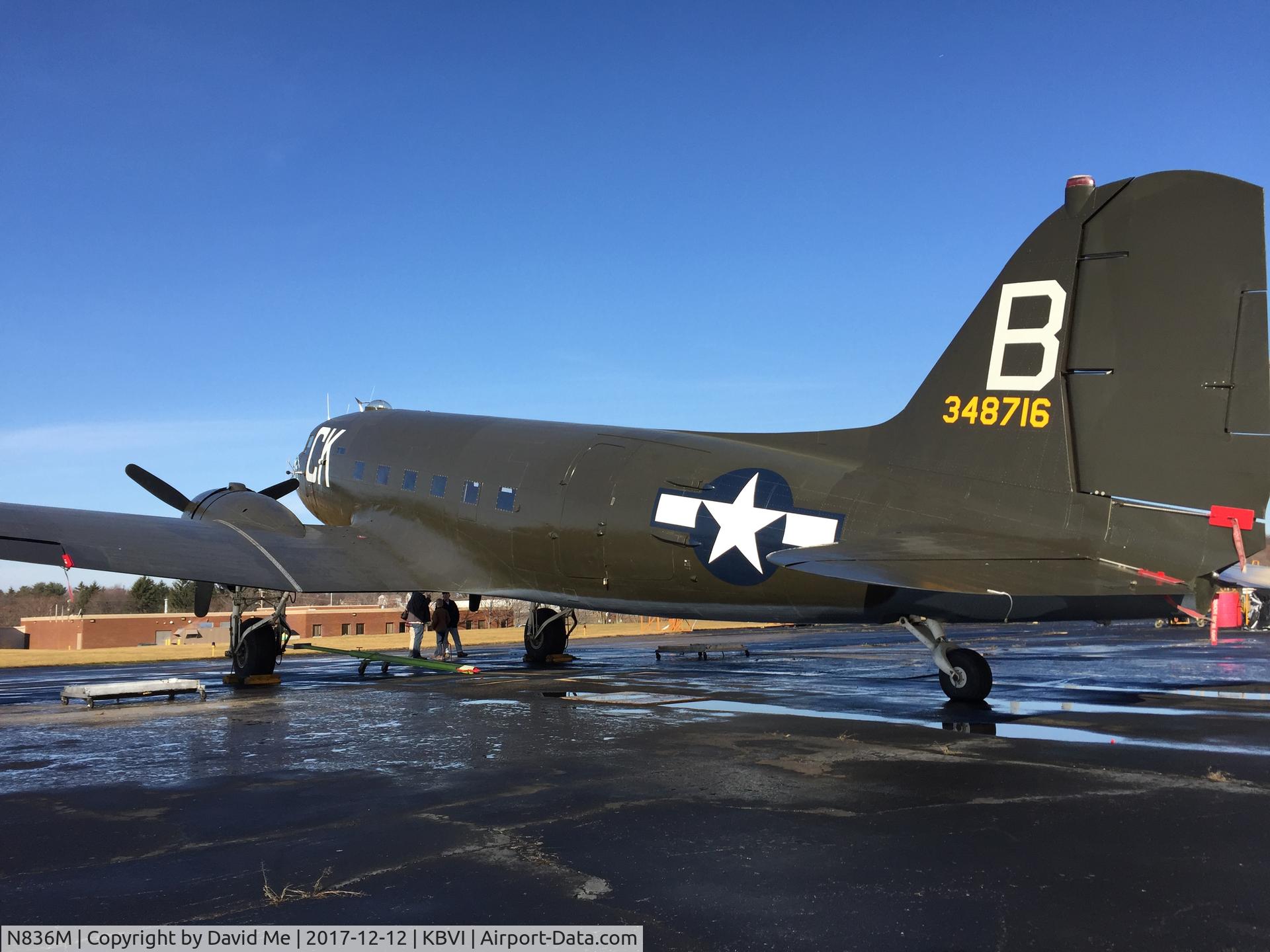 N836M, 1943 Douglas C-47B Skytrain C/N 25977, Progress as of Spring of 2017.  'Luck of the Irish' restored to her glory circa Fall 1944.  First flight after restoration scheduled for summer 2018.