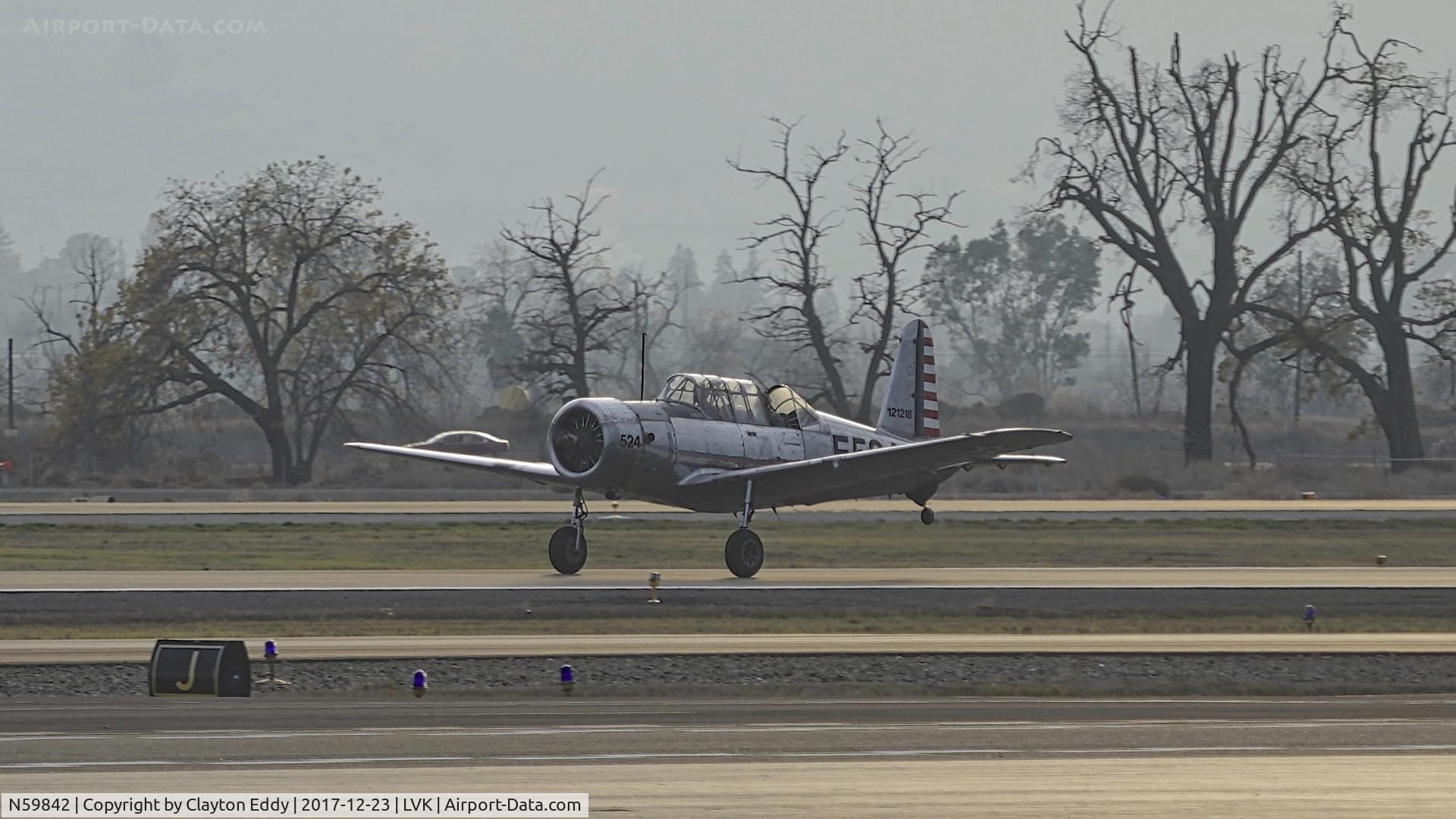 N59842, 1942 Consolidated Vultee BT-13A Valiant C/N 5057, Livermore Airport California 2017.