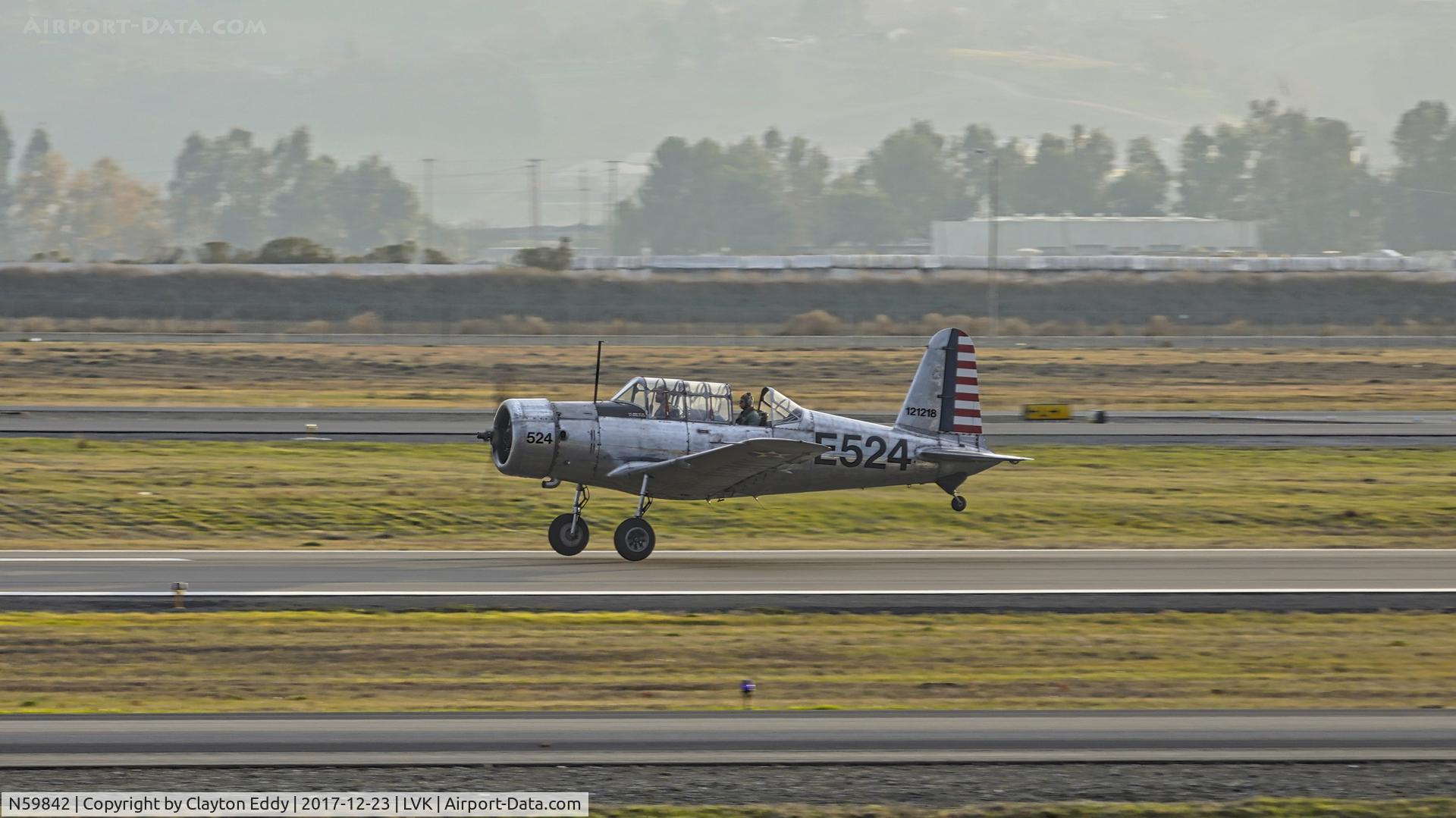 N59842, 1942 Consolidated Vultee BT-13A Valiant C/N 5057, Livermore Airport California 2017.