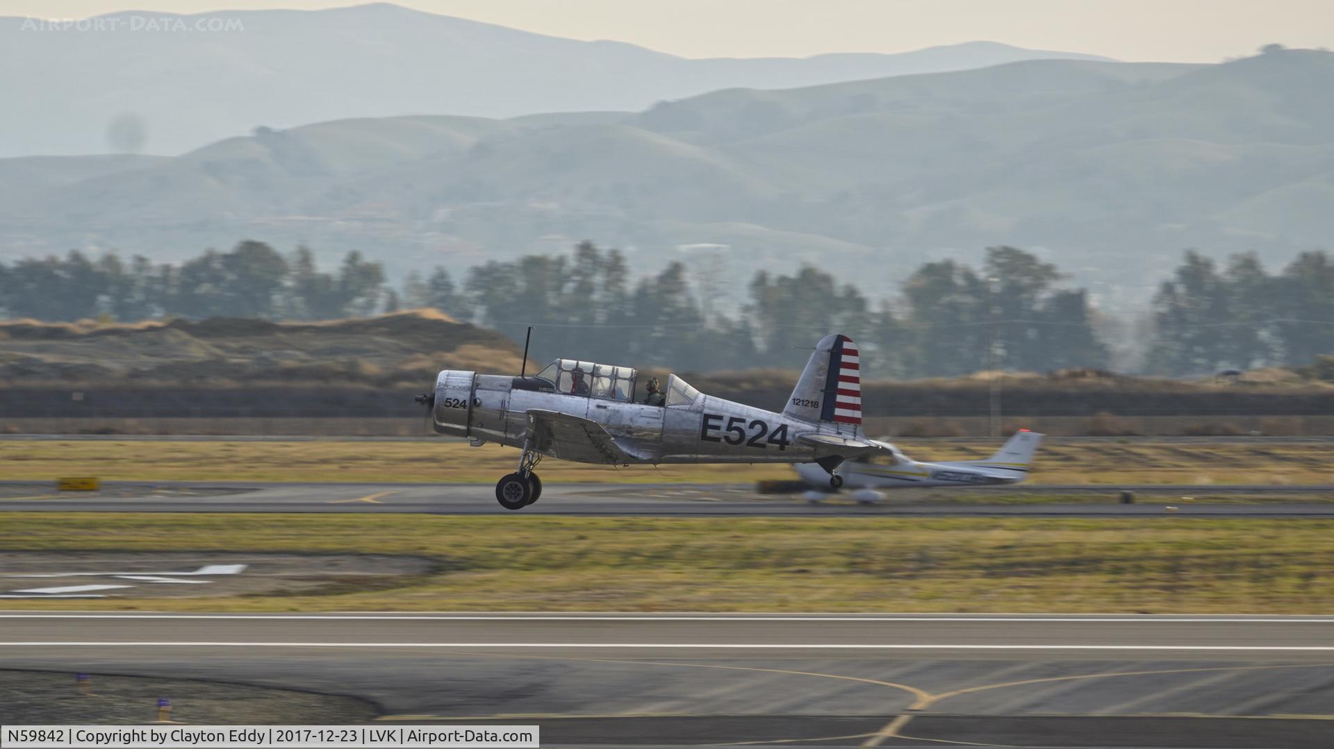 N59842, 1942 Consolidated Vultee BT-13A Valiant C/N 5057, Livermore Airport California 2017.