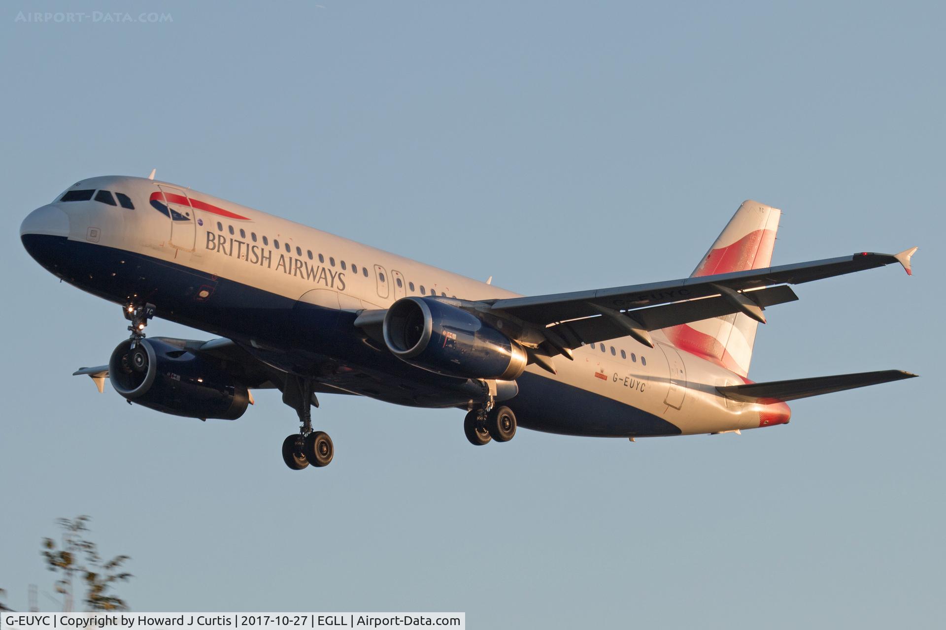 G-EUYC, 2008 Airbus A320-232 C/N 3721, On approach.