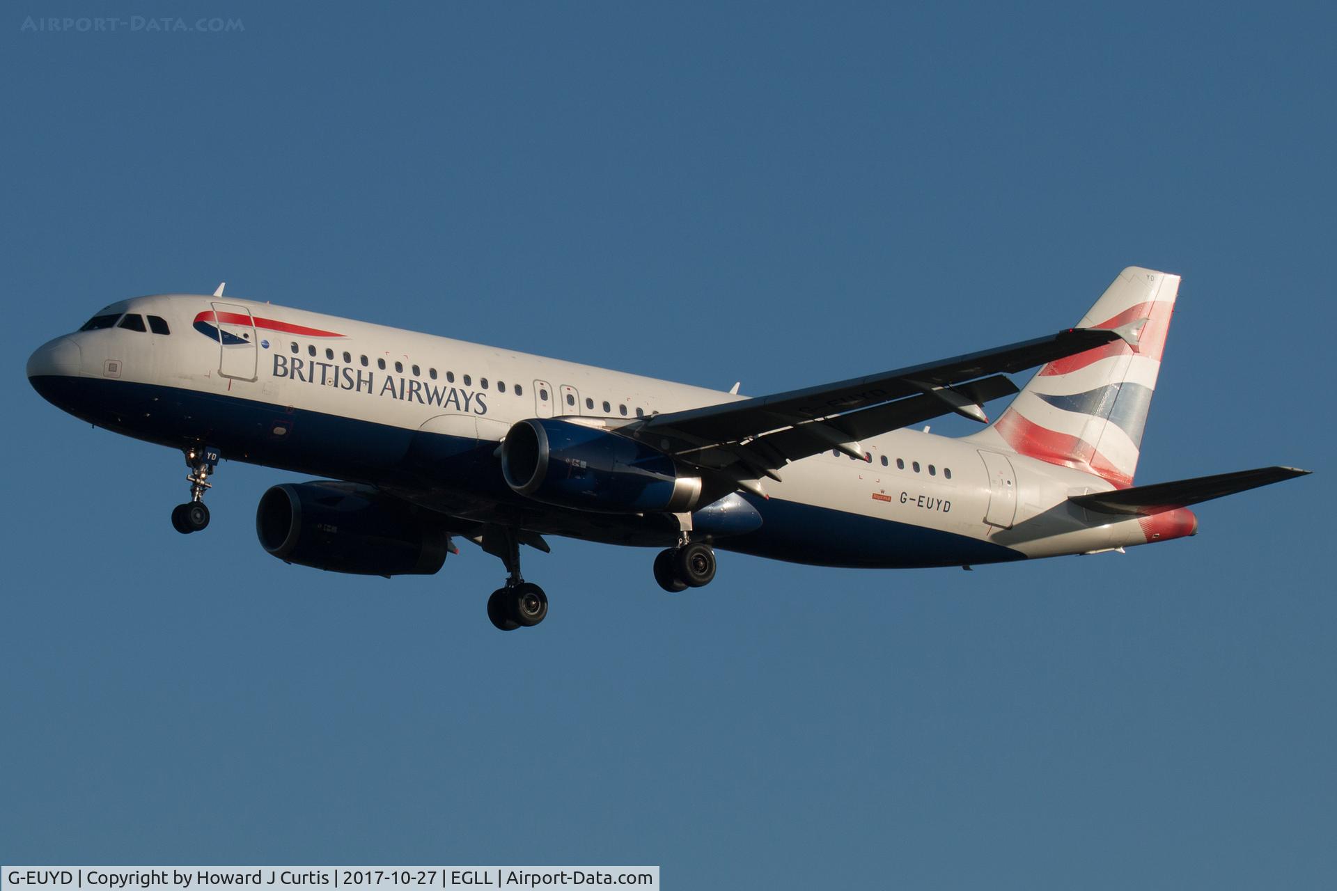 G-EUYD, 2008 Airbus A320-232 C/N 3726, On approach.