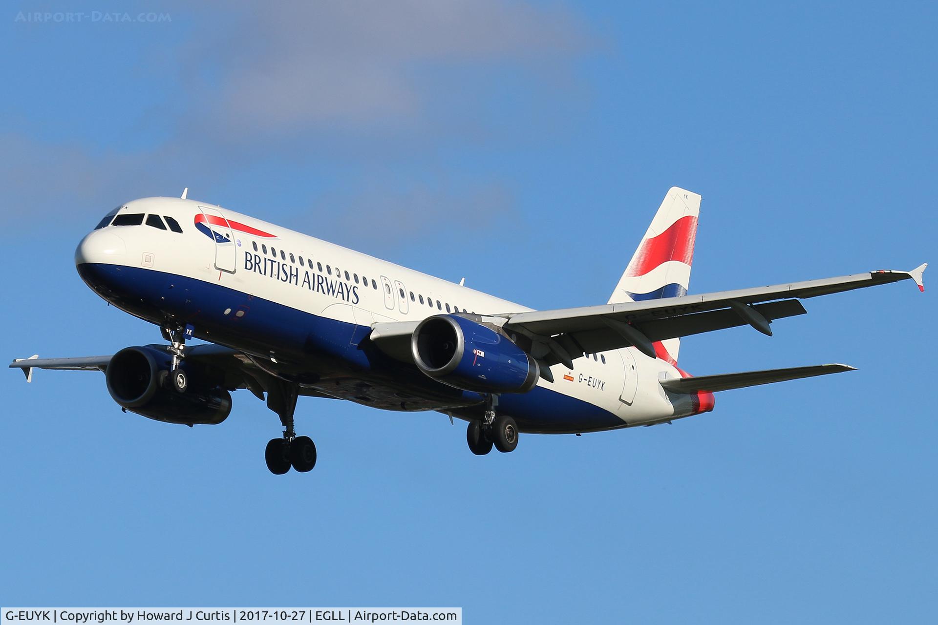 G-EUYK, 2010 Airbus A320-232 C/N 4551, On approach.