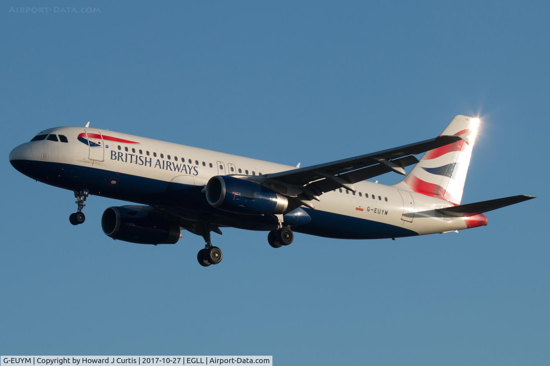 G-EUYM, 2011 Airbus A320-232 C/N 4791, On approach.