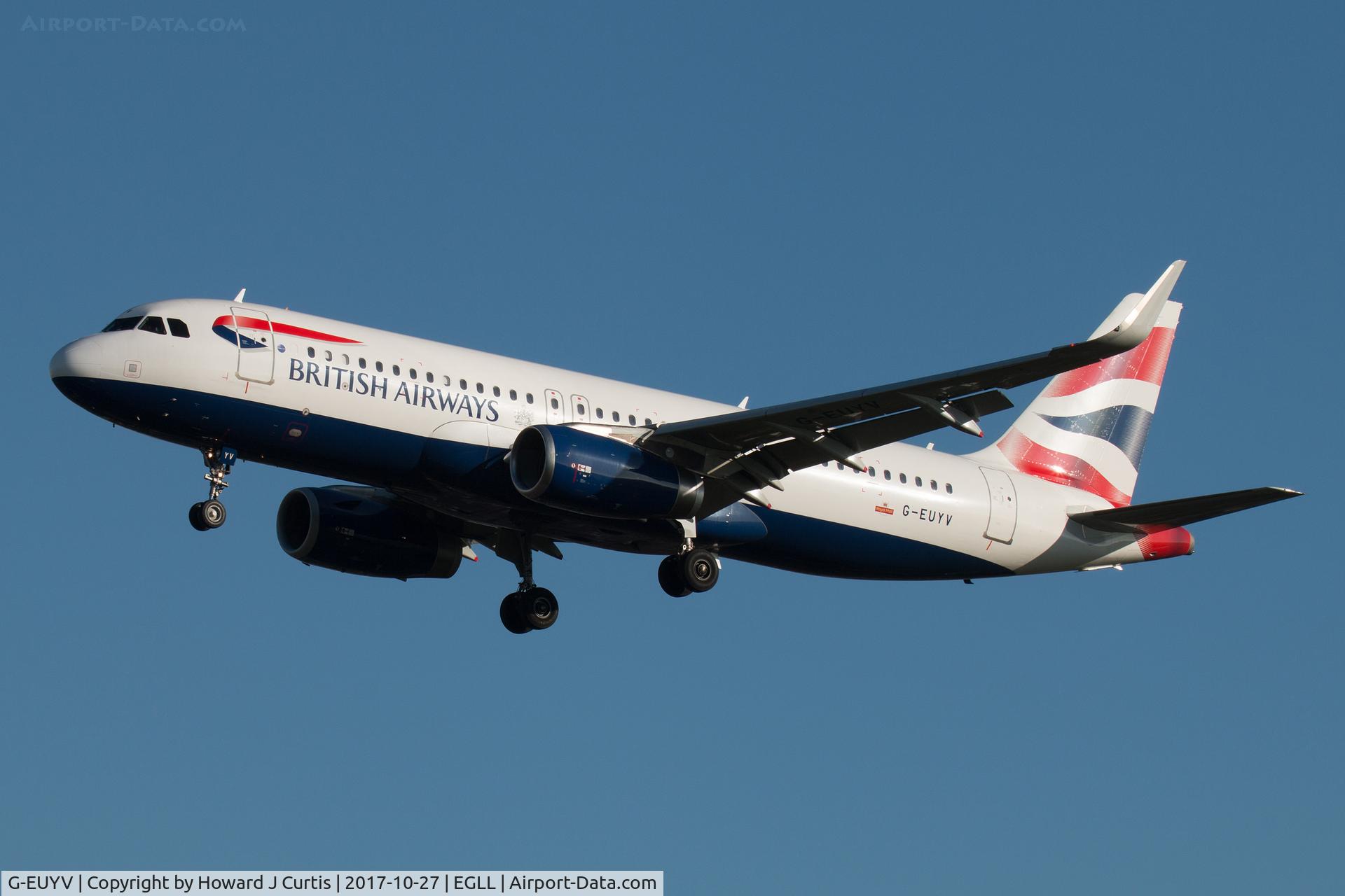 G-EUYV, 2014 Airbus A320-232 C/N 6091, On approach.