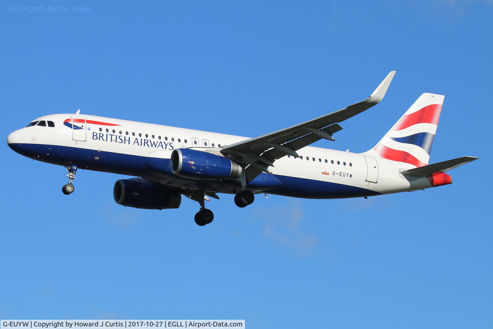 G-EUYW, 2014 Airbus A320-232 C/N 6129, On approach.