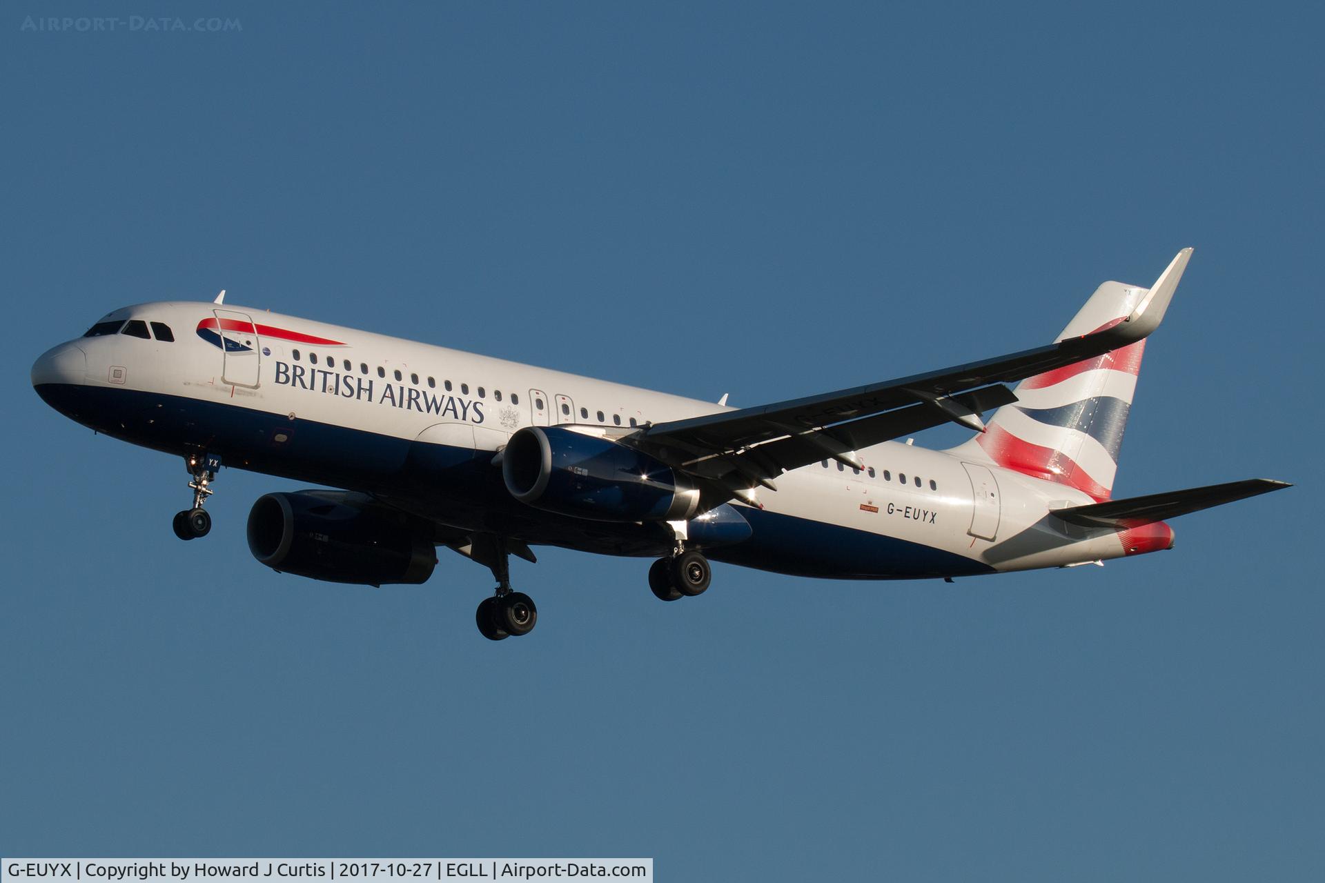 G-EUYX, 2014 Airbus A320-232 C/N 6155, On approach.