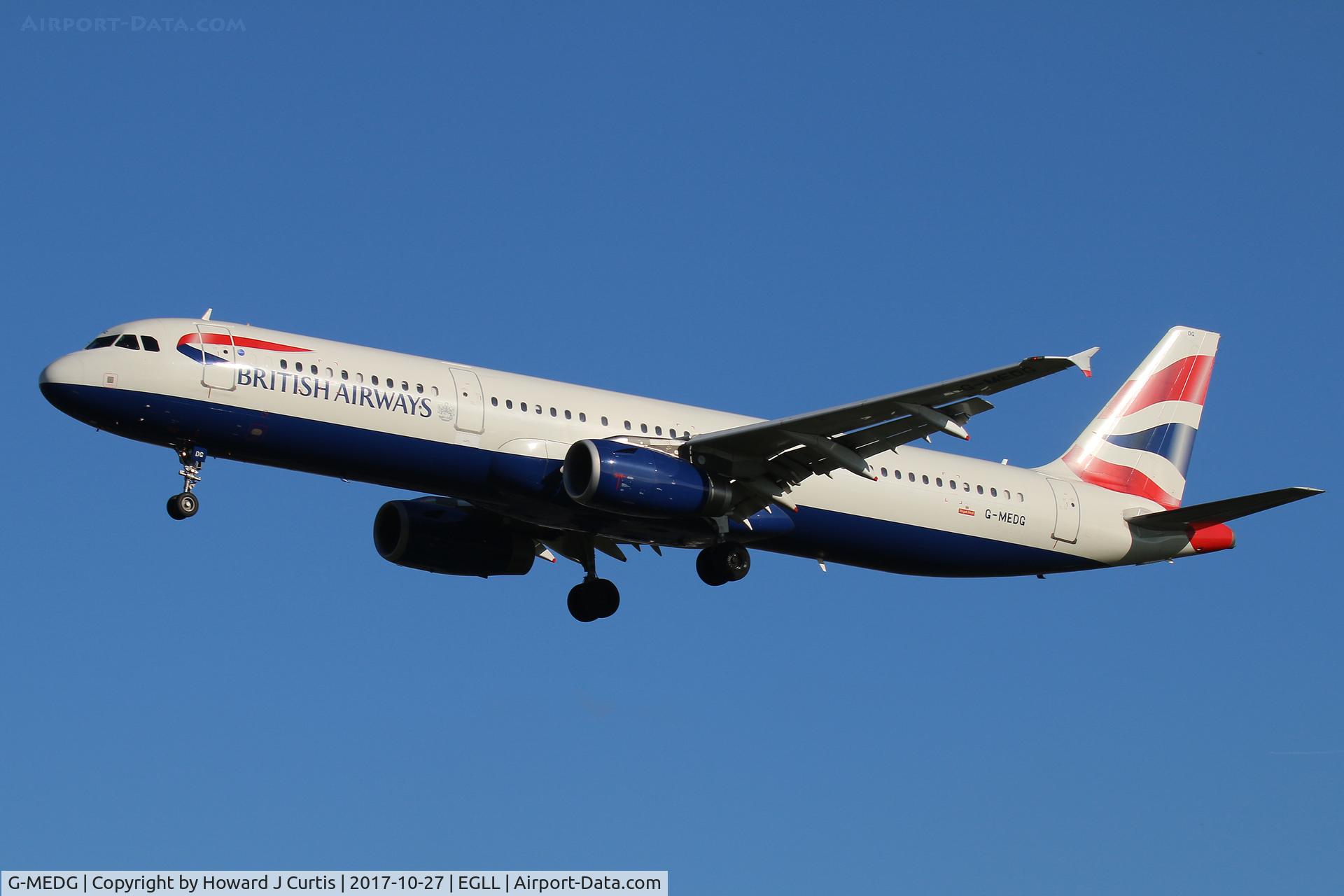 G-MEDG, 2002 Airbus A321-231 C/N 1711, On approach.