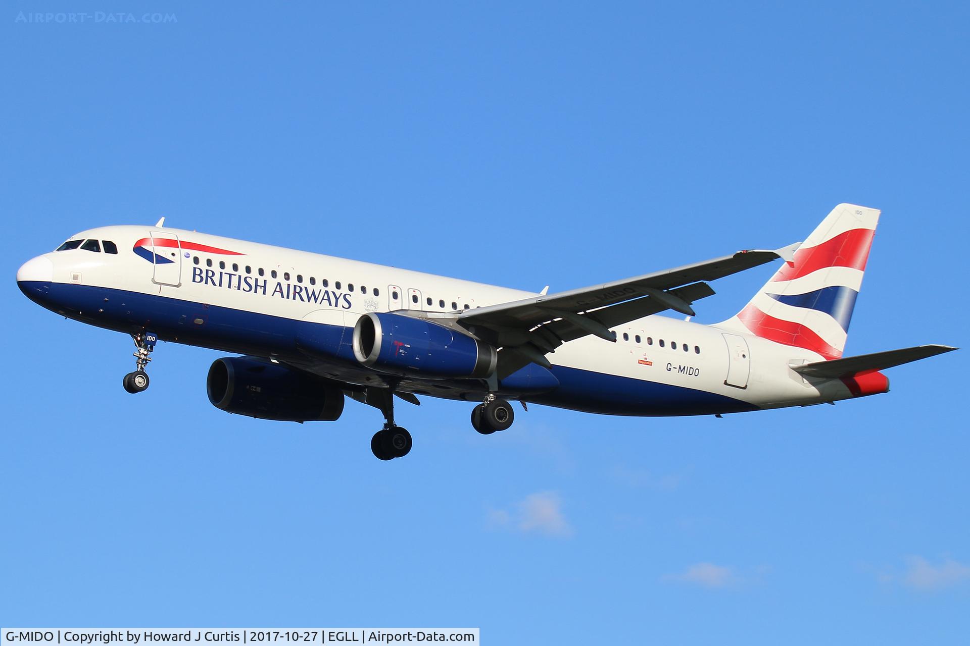 G-MIDO, 2002 Airbus A320-232 C/N 1987, On approach.