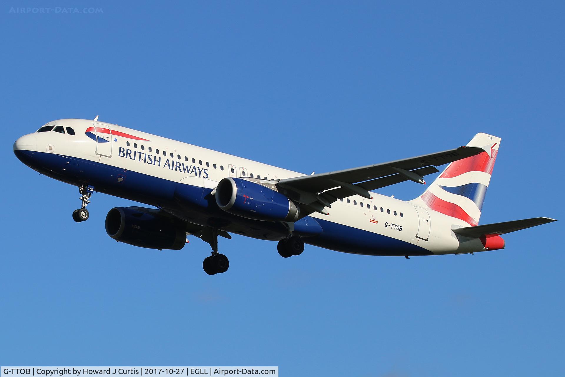 G-TTOB, 2001 Airbus A320-232 C/N 1687, On approach.