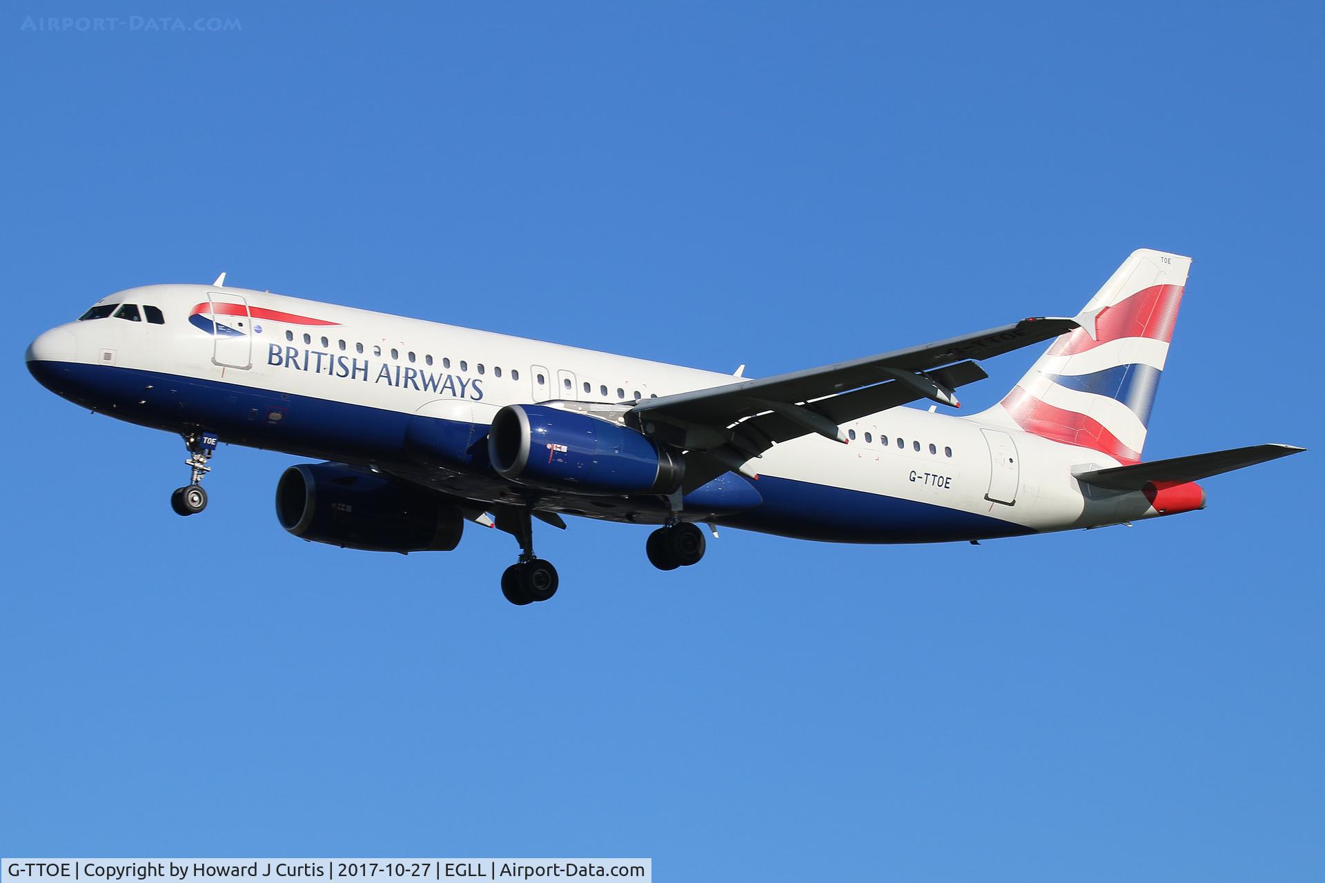 G-TTOE, 2002 Airbus A320-232 C/N 1754, On approach.