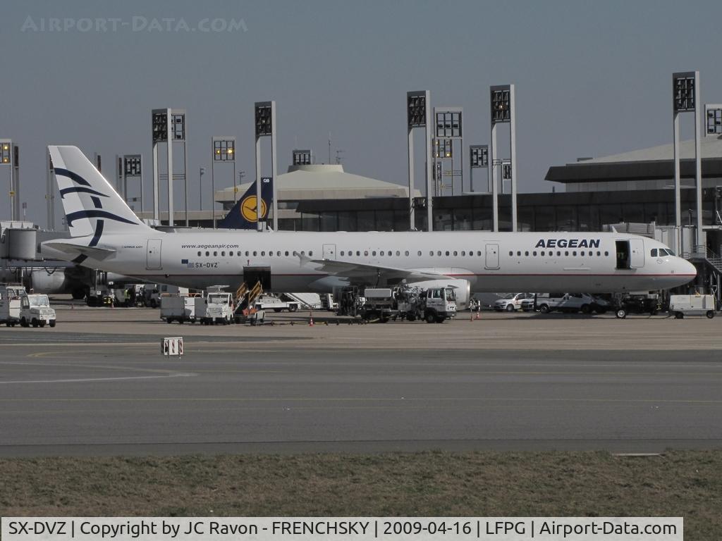 SX-DVZ, 2009 Airbus A321-231 C/N 3820, AEGEAN stop at CDG terminal 1