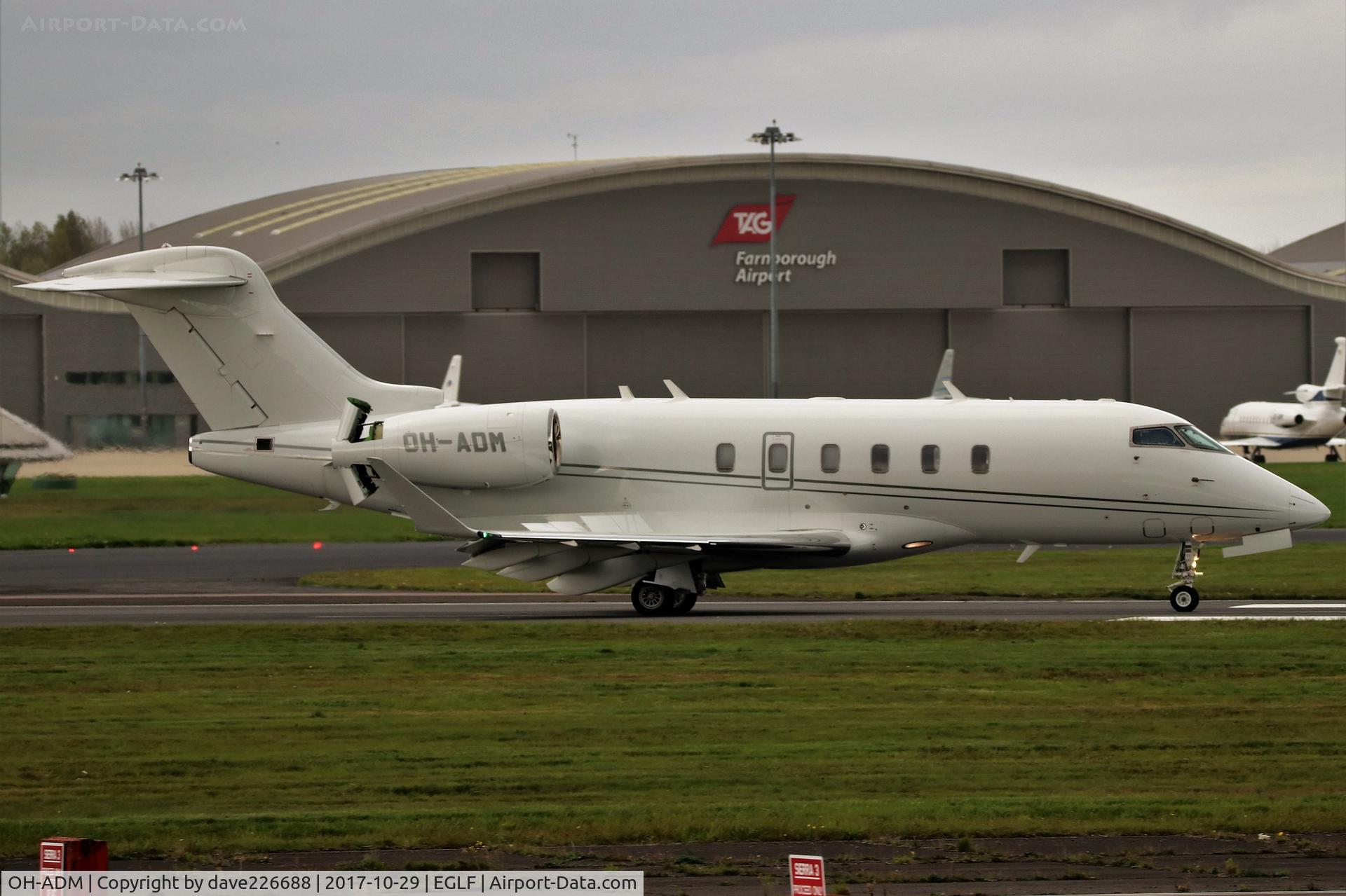 OH-ADM, 2014 Bombardier Challenger 350 (BD-100-1A10) C/N 20525, Jetflite Bombardier taxing off 06 at Farnborough