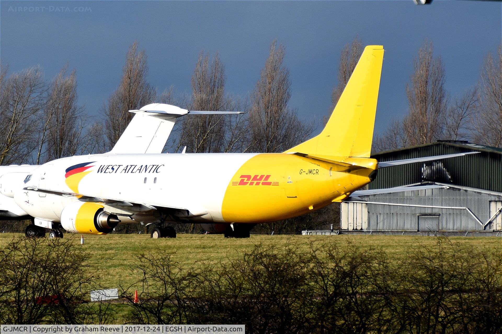 G-JMCR, 1992 Boeing 737-4Q8(SF) C/N 25372, Parked at Norwich.