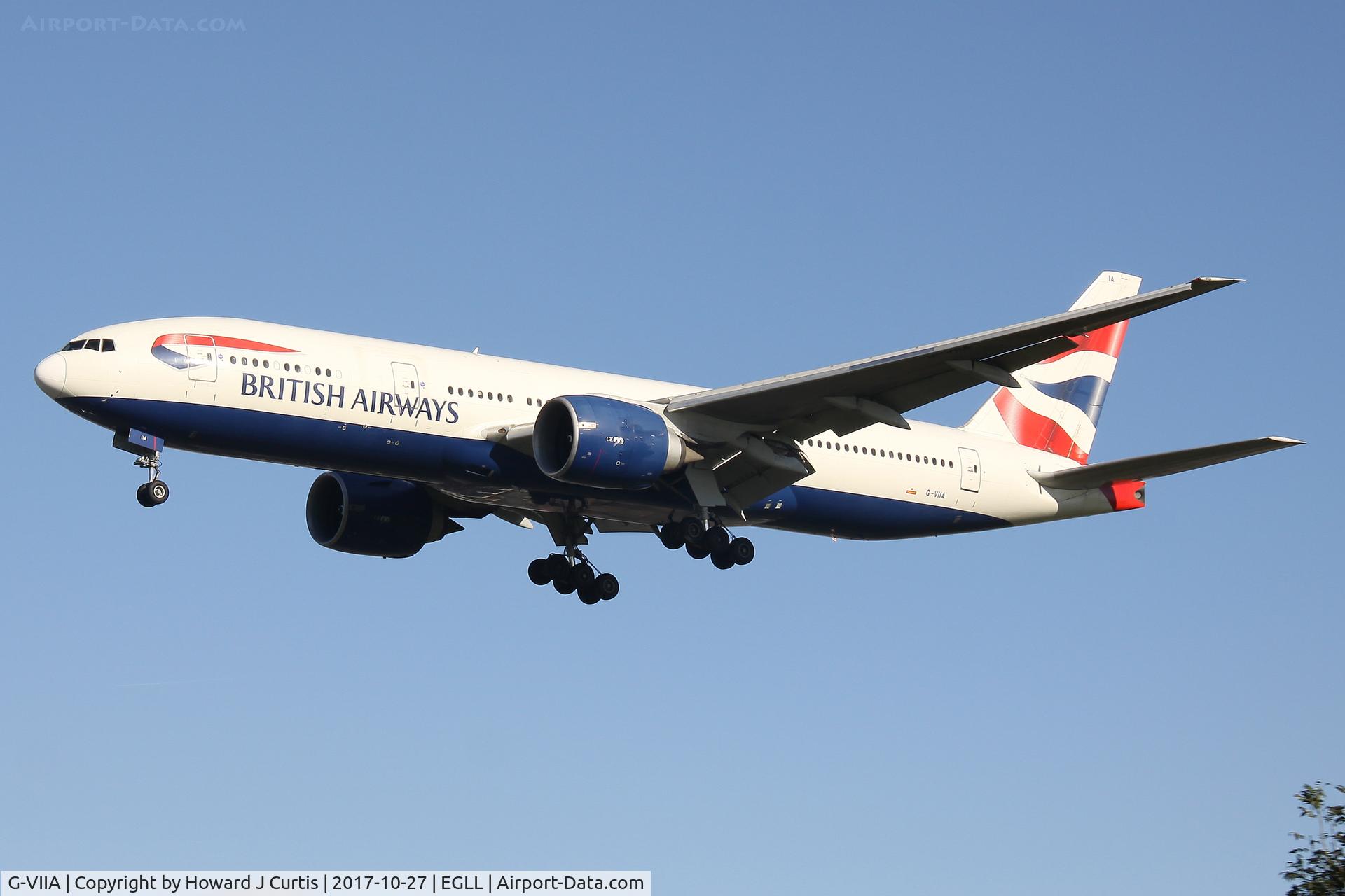 G-VIIA, 1997 Boeing 777-236 C/N 27483, On approach.
