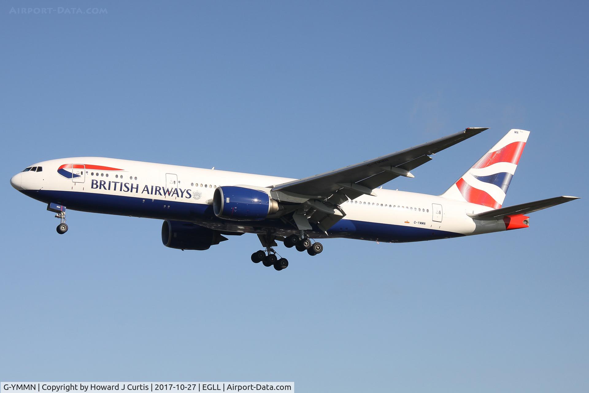 G-YMMN, 2001 Boeing 777-236 C/N 30316, On approach.