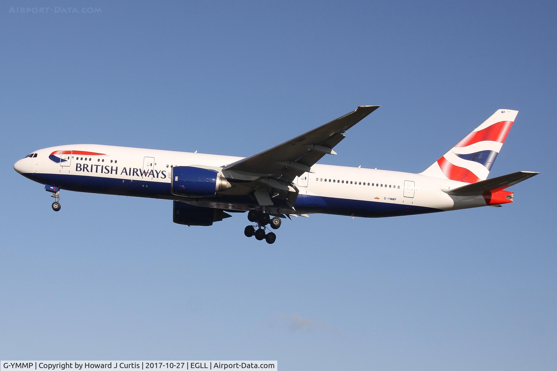 G-YMMP, 2001 Boeing 777-236 C/N 30315, On approach.