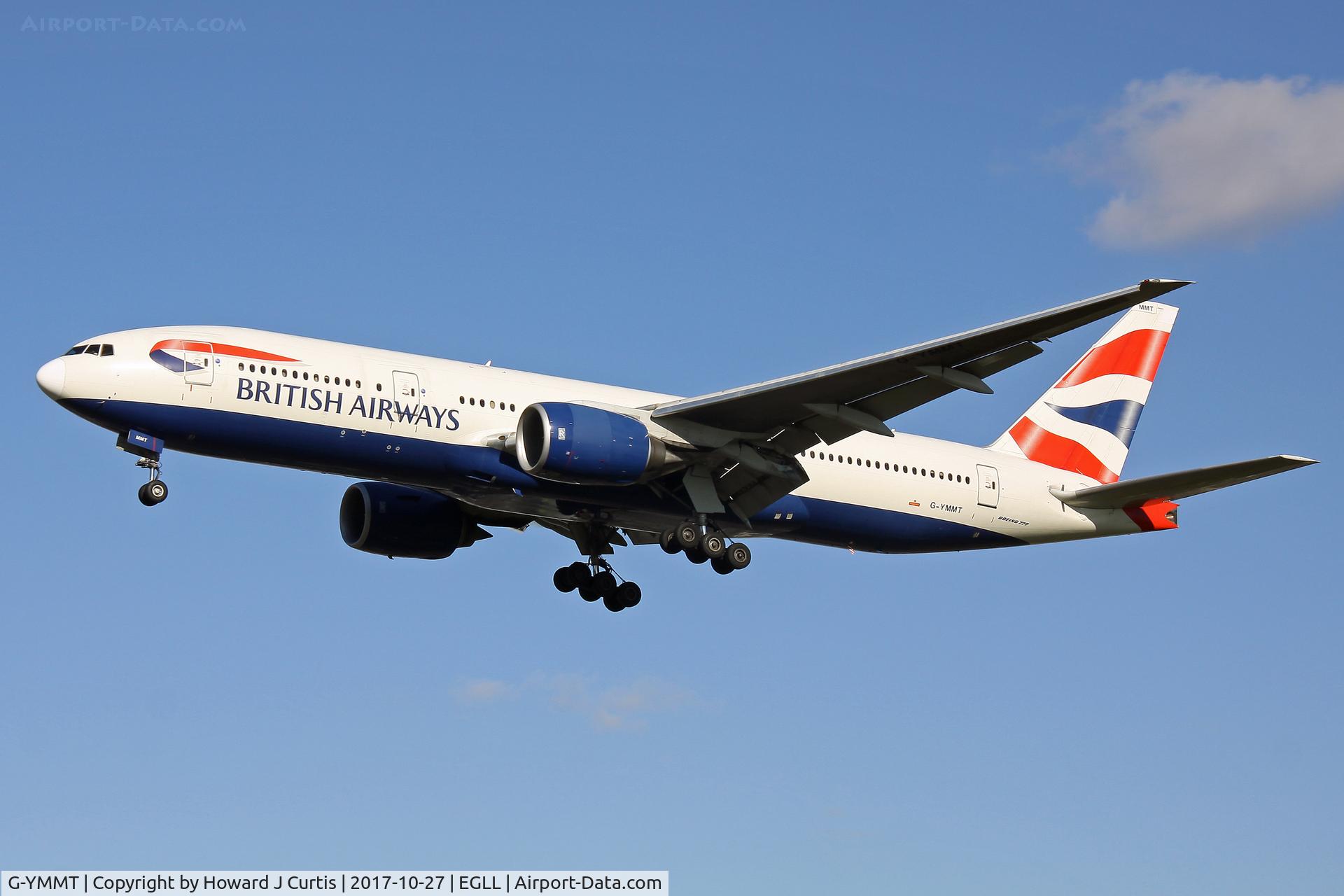 G-YMMT, 2009 Boeing 777-236/ER C/N 36518, On approach.