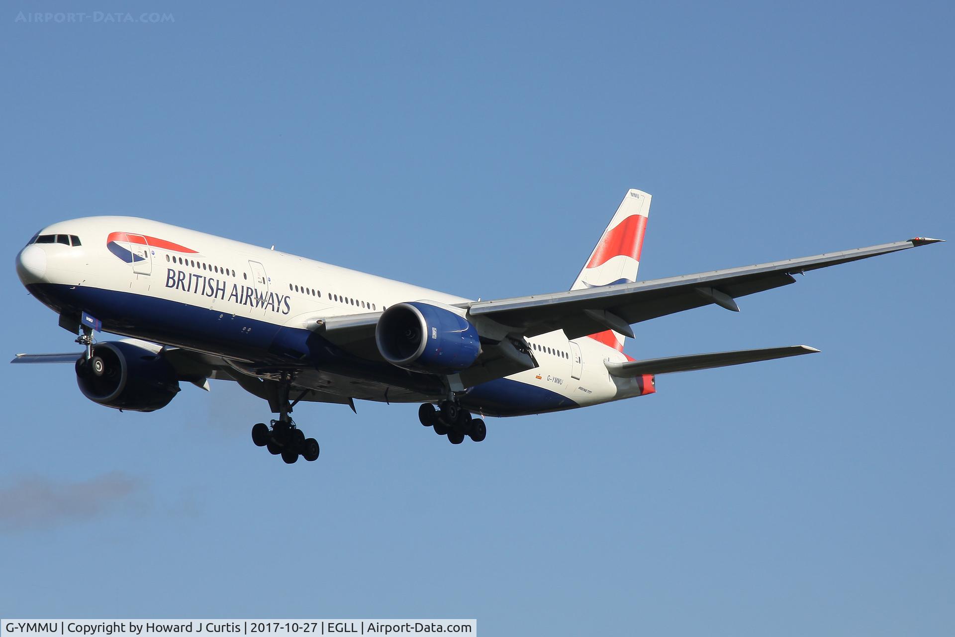 G-YMMU, 2009 Boeing 777-236/ER C/N 36519, On approach.