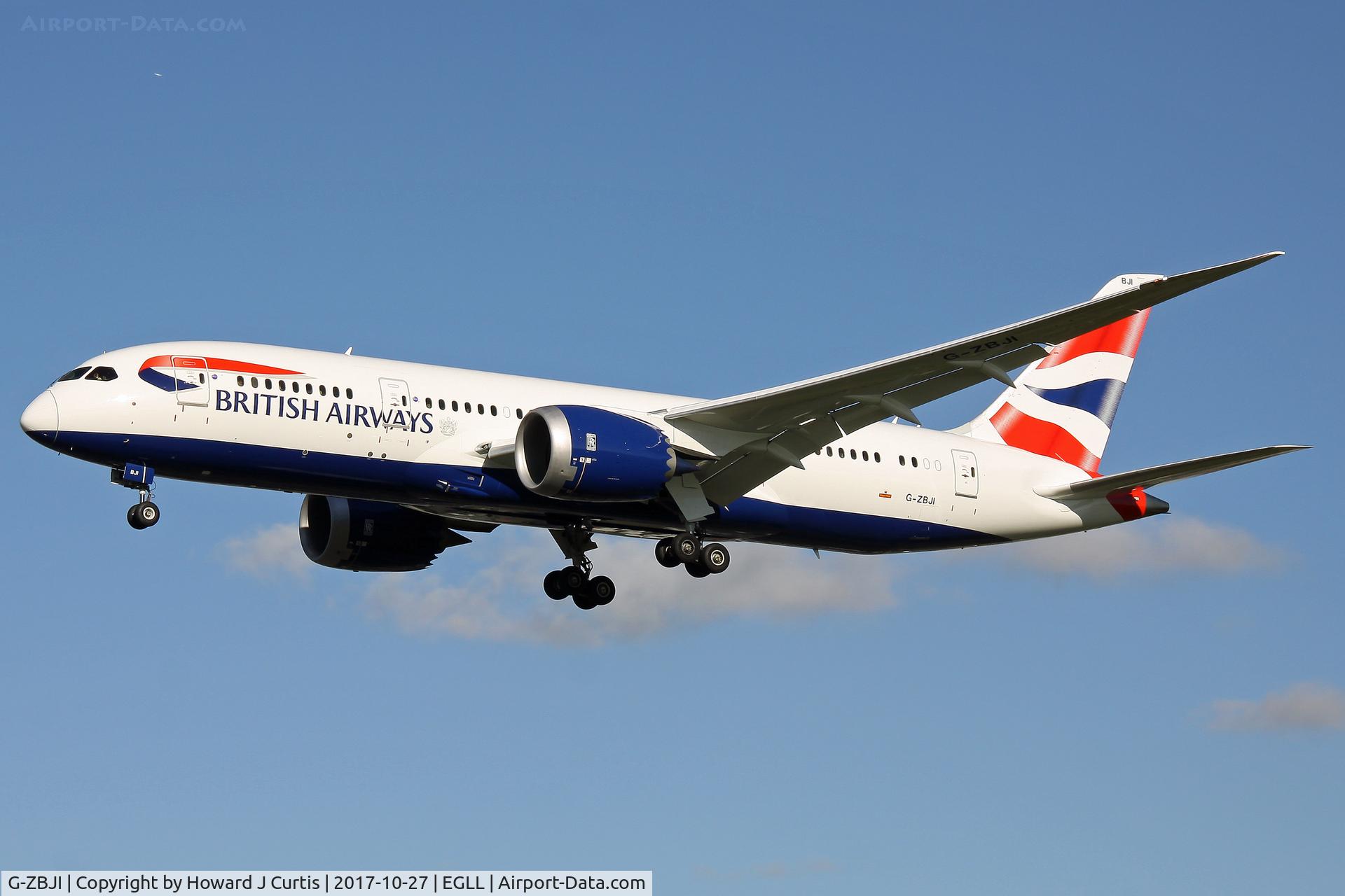 G-ZBJI, 2017 Boeing 787-8 Dreamliner C/N 60626, On approach.