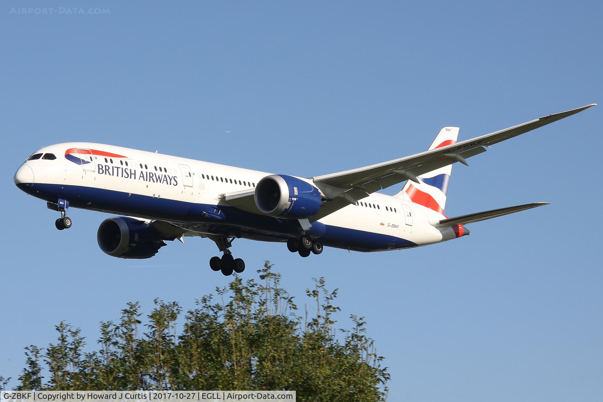 G-ZBKF, 2016 Boeing 787-9 Dreamliner C/N 38622, On approach.