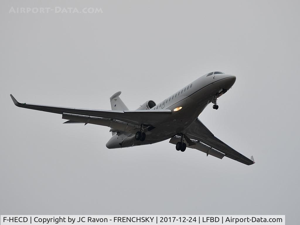 F-HECD, 2011 Dassault Falcon 7X C/N 134, Unijet SA (Colisee RE SA Paris) landing runway 23