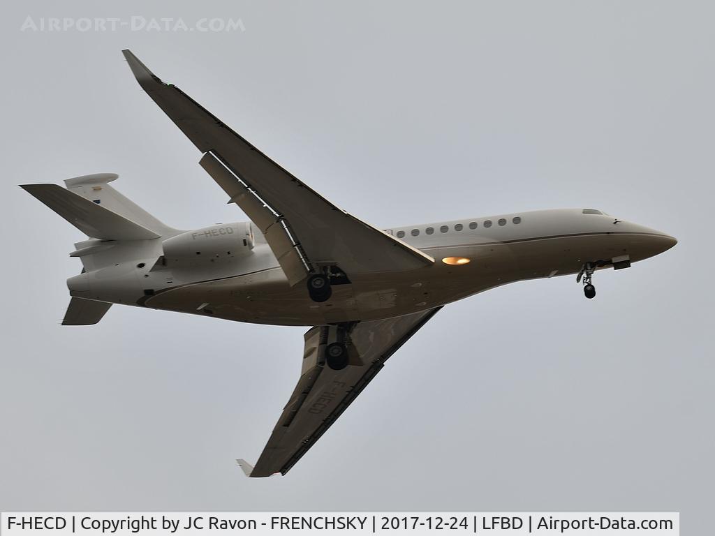 F-HECD, 2011 Dassault Falcon 7X C/N 134, Unijet SA (Colisee RE SA Paris) landing runway 23