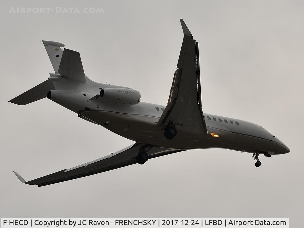 F-HECD, 2011 Dassault Falcon 7X C/N 134, Unijet SA (Colisee RE SA Paris) landing runway 23