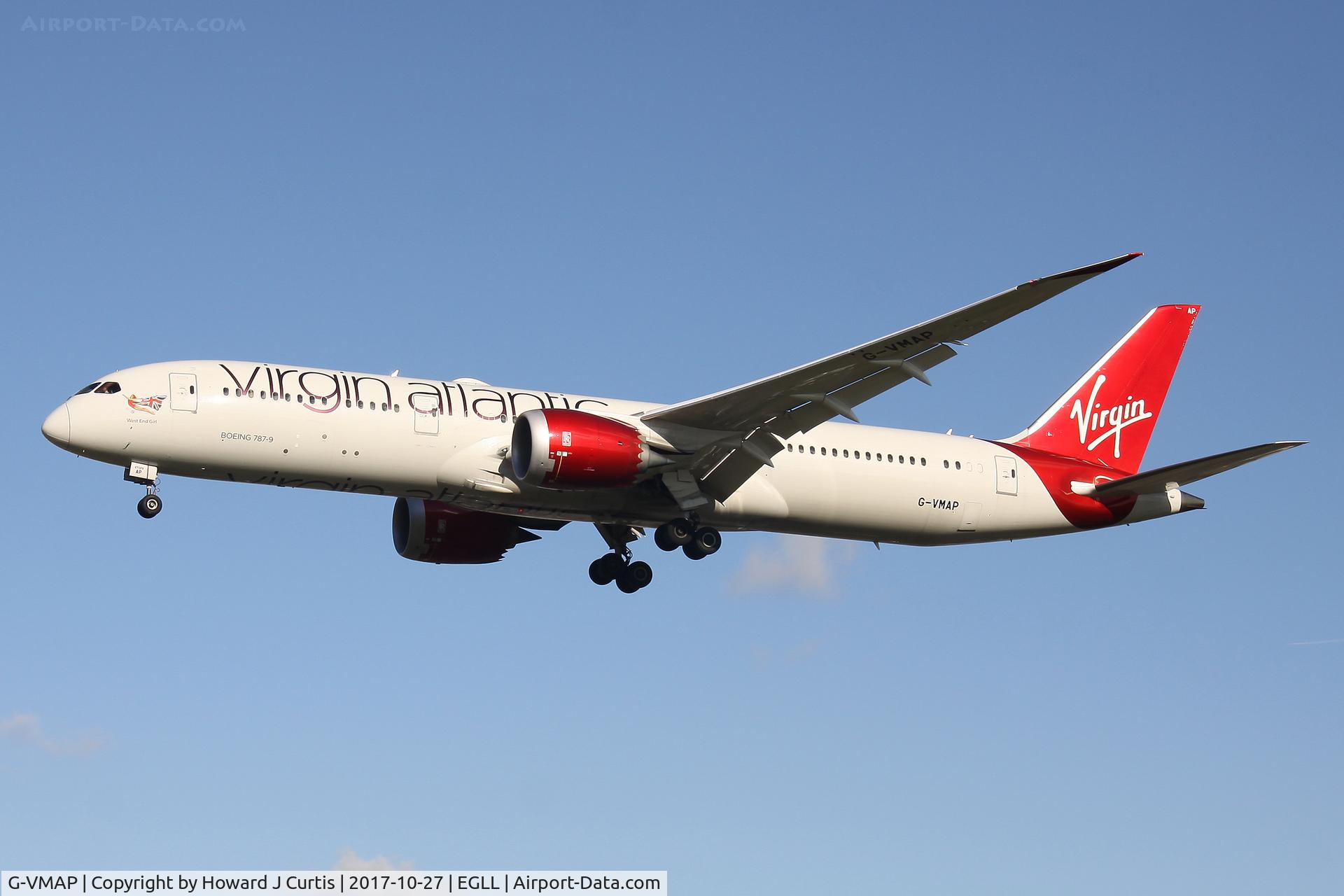 G-VMAP, 2015 Boeing 787-9 Dreamliner C/N 38047, On approach.