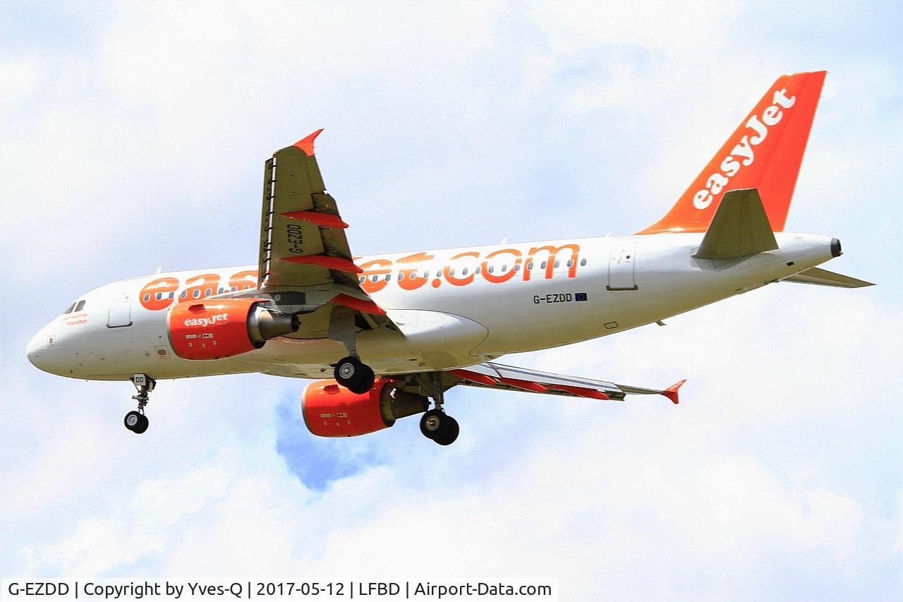 G-EZDD, 2008 Airbus A319-111 C/N 3442, Airbus A319-111, On final rwy 23, Bordeaux-Mérignac airport (LFBD-BOD)