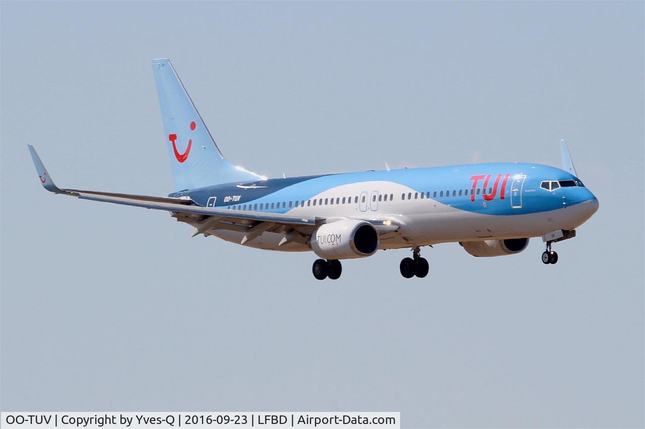 OO-TUV, 2011 Boeing 737-86J C/N 36883, Boeing 737-86J, On final rwy 05, Bordeaux Mérignac airport (LFBD-BOD)