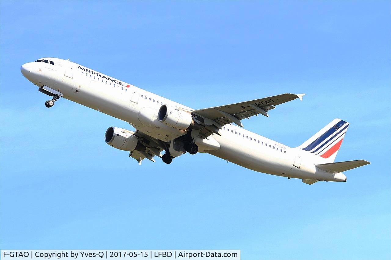 F-GTAO, 2007 Airbus A321-211 C/N 3098, Airbus A321-211, Take off rwy 23, Bordeaux-Mérignac airport (LFBD-BOD)