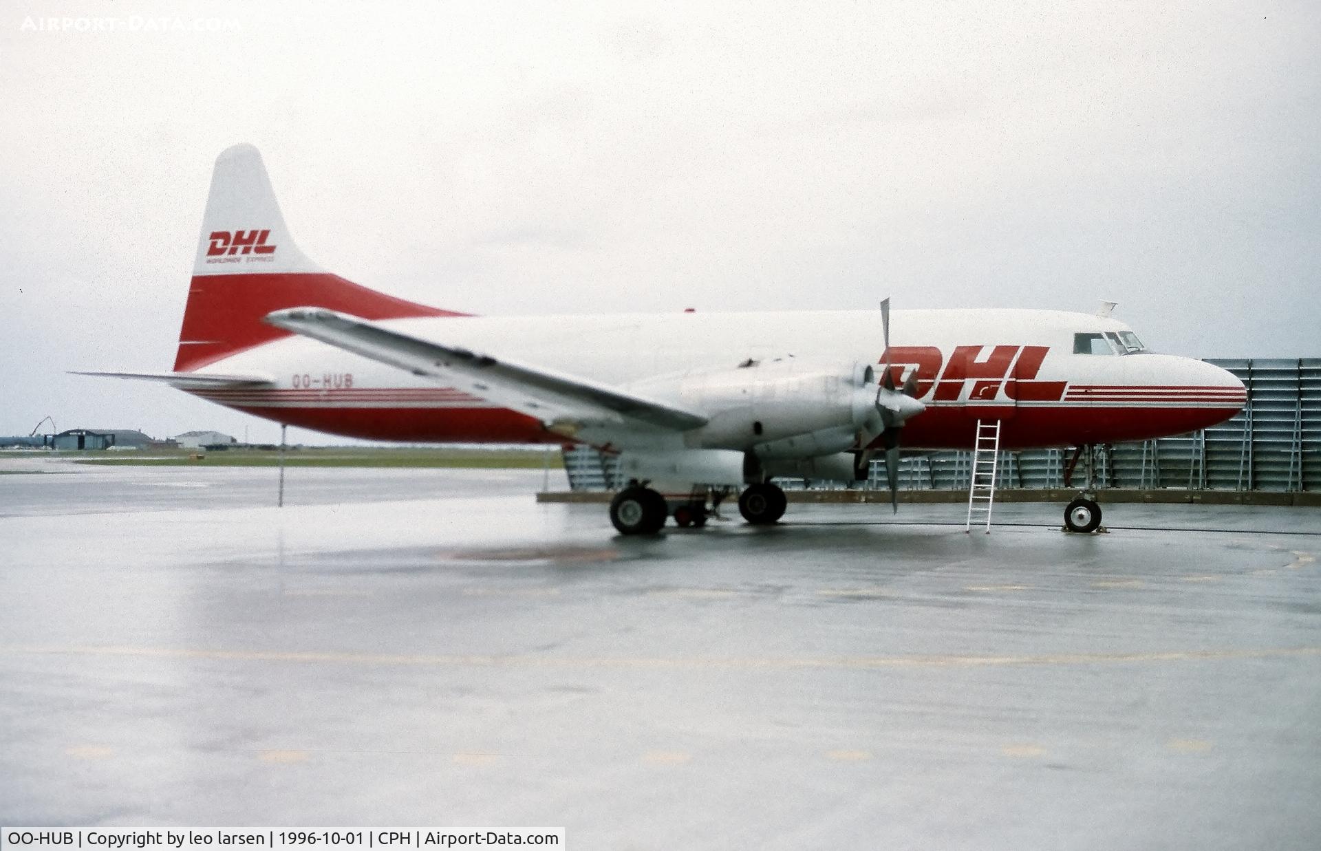 OO-HUB, 1954 Convair 580(F) C/N 130/072, Copenhagen 1.10.1996