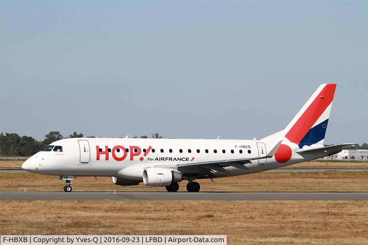 F-HBXB, 2008 Embraer 170LR (ERJ-170-100LR) C/N 17000250, Embraer ERJ-170ST, Holding point Delta rwy 05, Bordeaux Mérignac airport (LFBD-BOD)