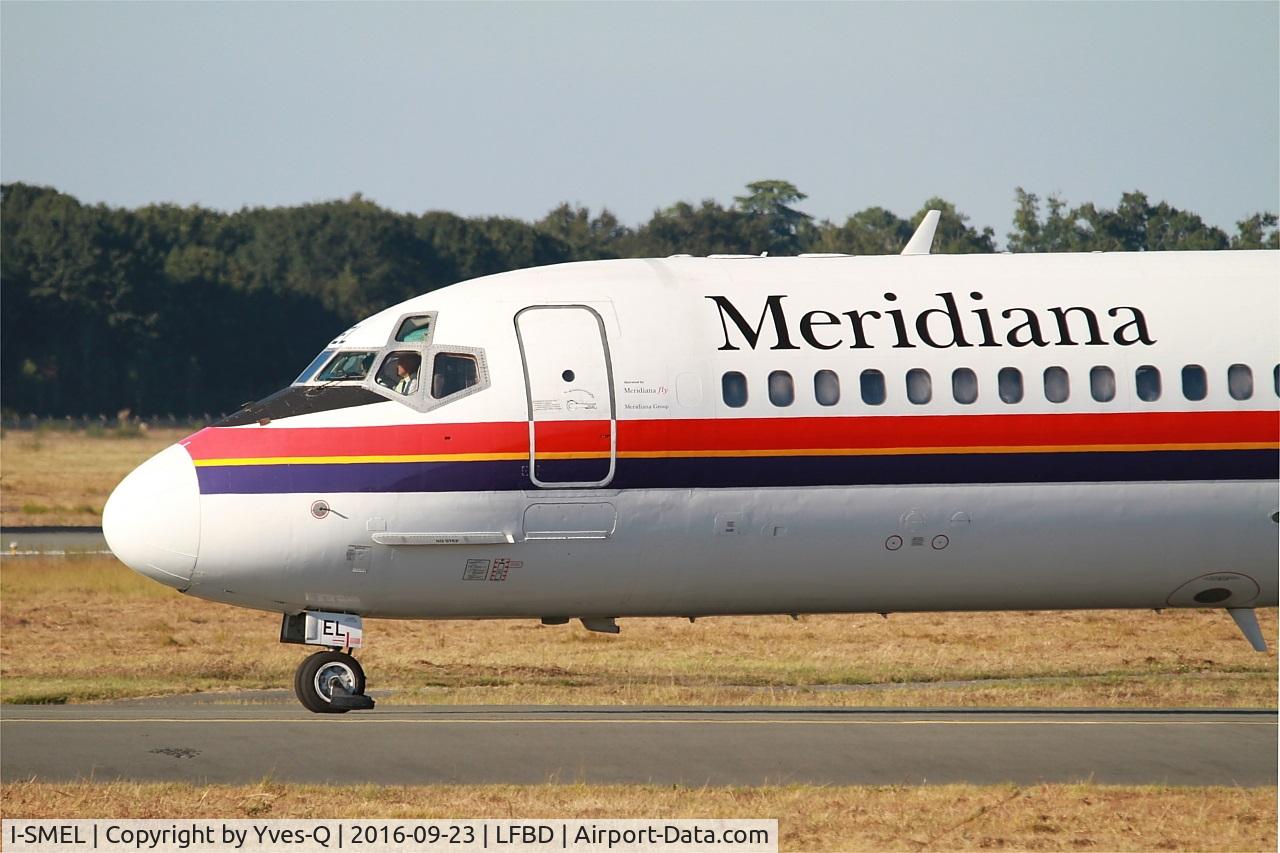 I-SMEL, 1984 McDonnell Douglas MD-82 (DC-9-82) C/N 49247, McDonnell Douglas MD-82, Holding point Delta rwy 05, Bordeaux Mérignac airport (LFBD-BOD)