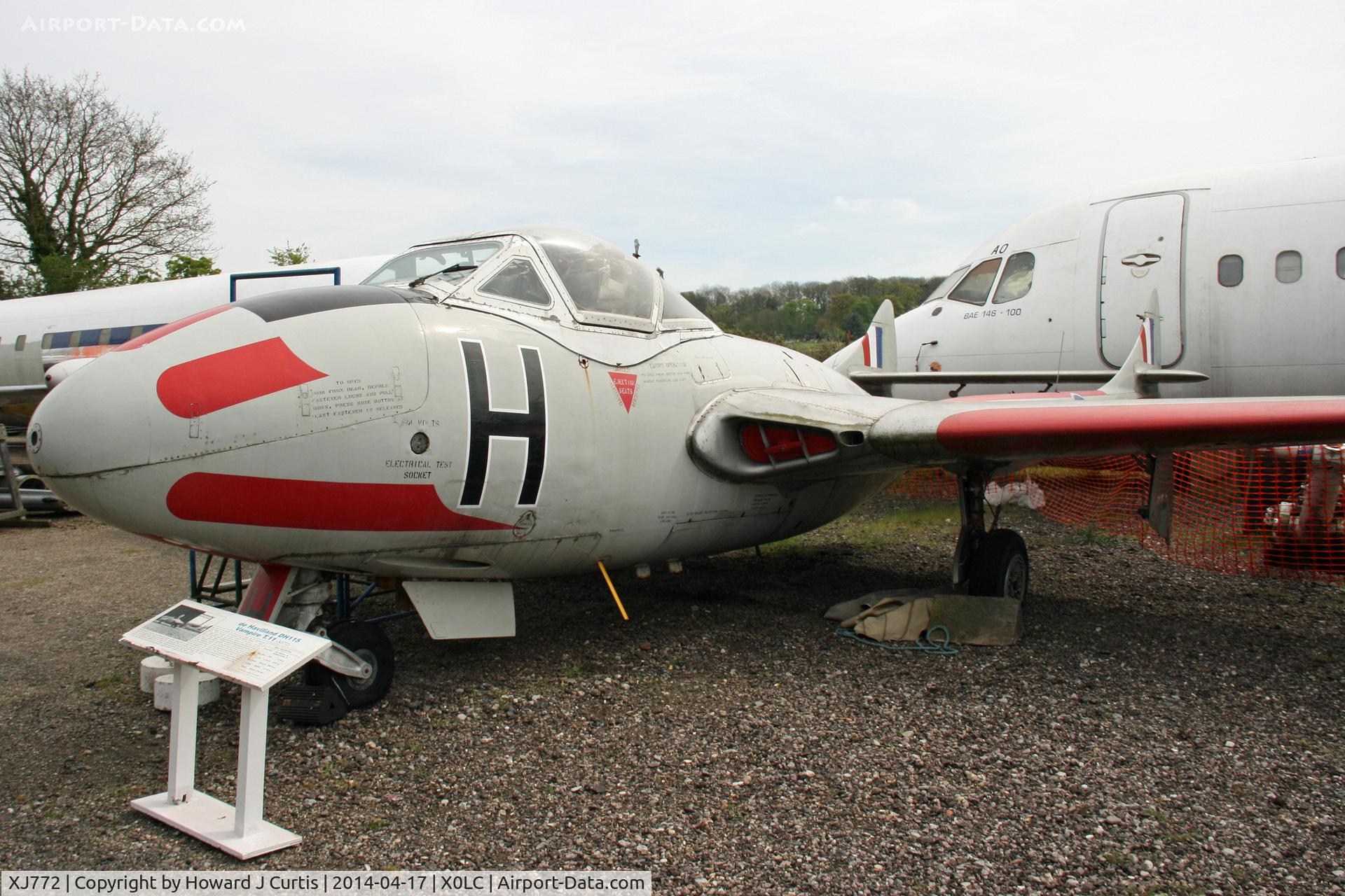 XJ772, De Havilland DH-115 Vampire T.11 C/N 15018, At the de Havilland Aircraft Museum
