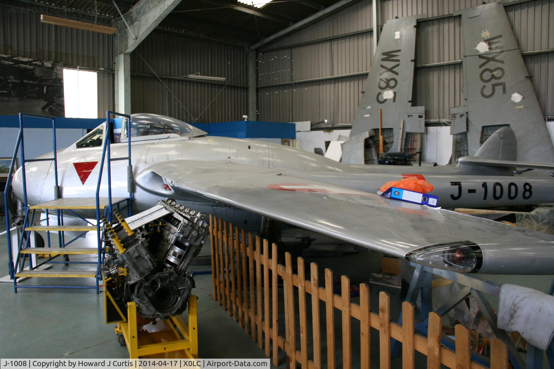 J-1008, De Havilland (FFA) DH-100 Vampire FB6 C/N 148, At the de Havilland Aircraft Museum