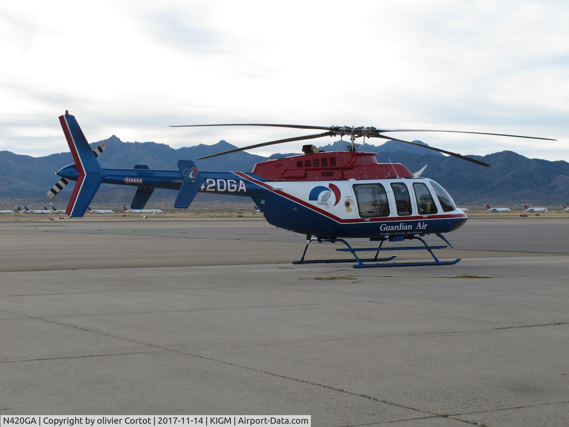 N420GA, Bell 407 C/N 54066, kingman airport