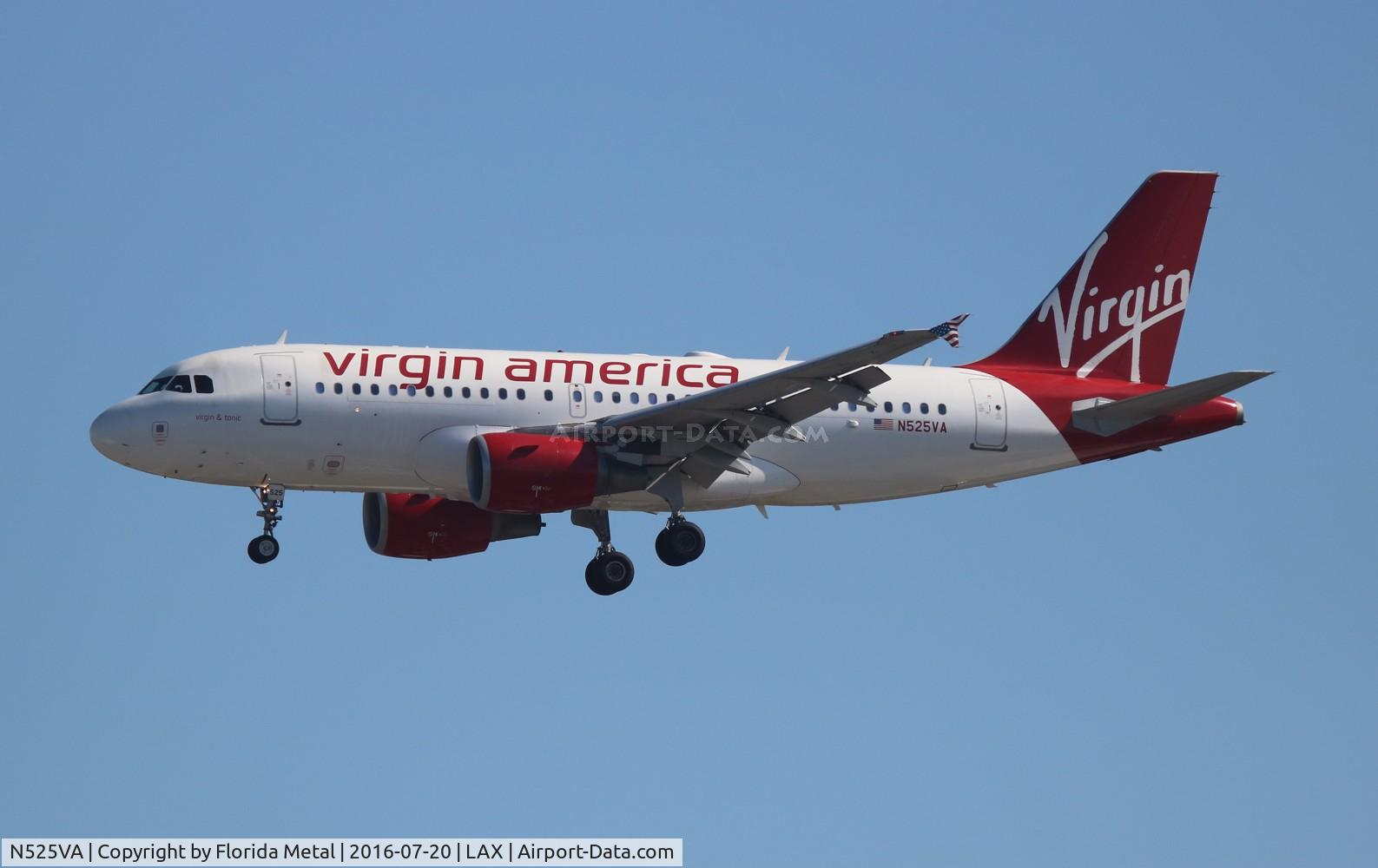 N525VA, 2007 Airbus A319-112 C/N 3324, Virgin America