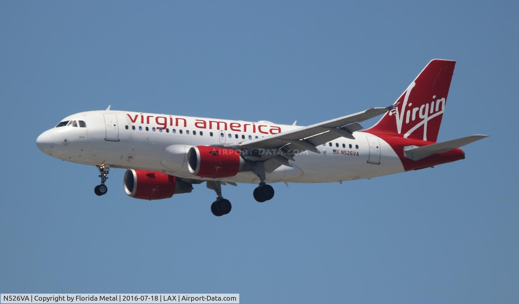 N526VA, 2008 Airbus A319-112 C/N 3347, Virgin America