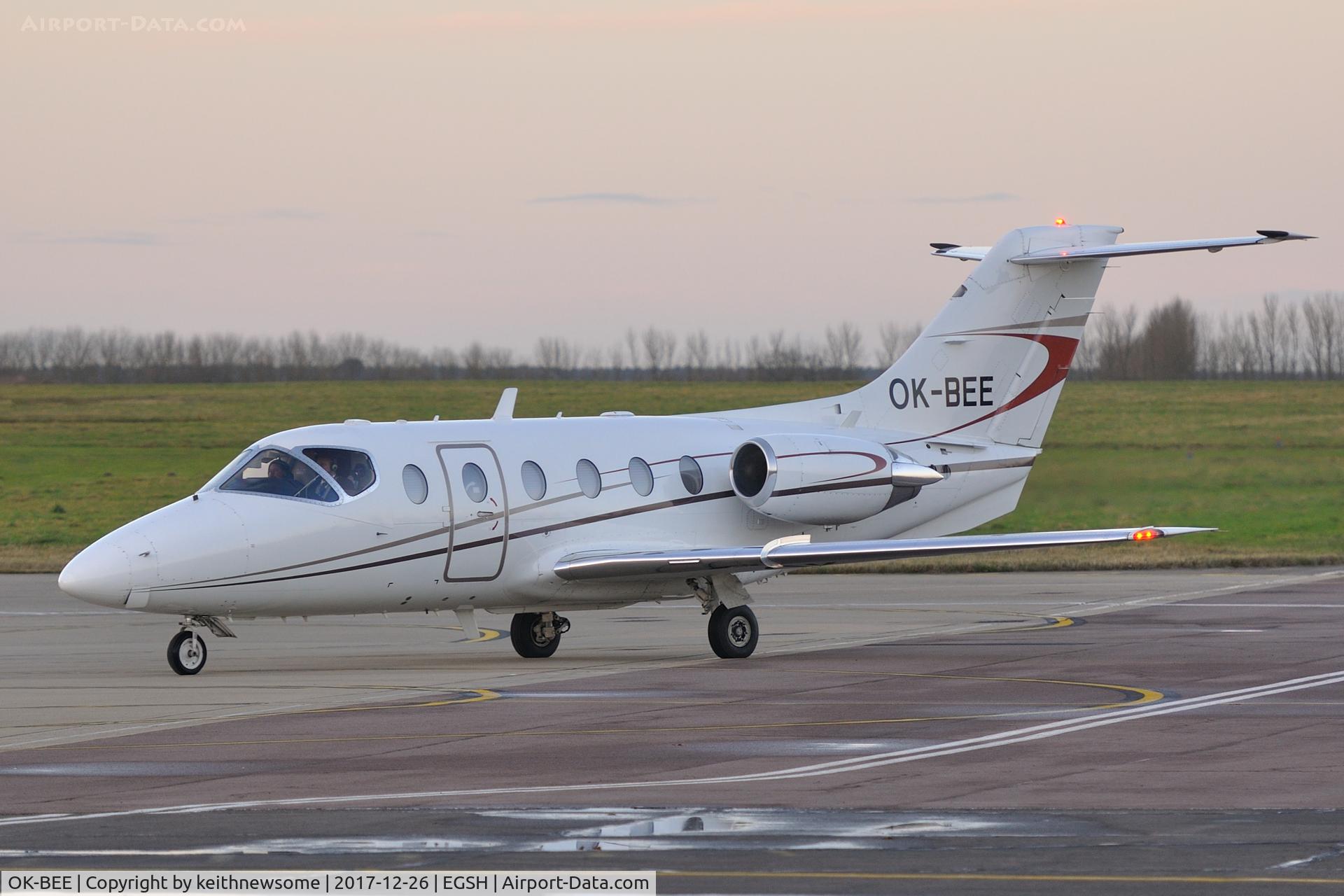 OK-BEE, 2000 Raytheon Beechjet 400A C/N RK-293, Arriving at Norwich from France.