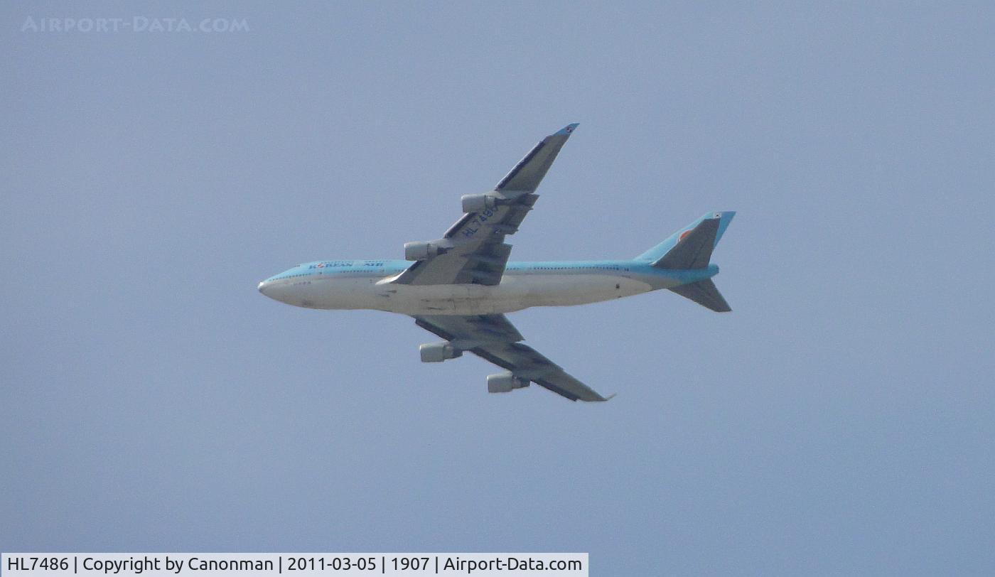 HL7486, 1992 Boeing 747-4B5 C/N 26396, Landing