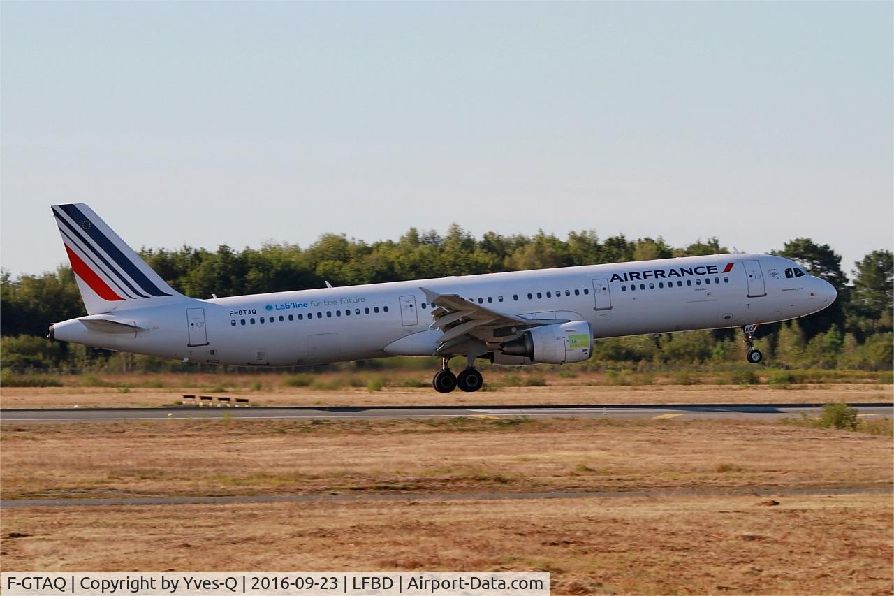 F-GTAQ, 2008 Airbus A321-211 C/N 3399, Airbus A321-211, Landing rwy 05, Bordeaux Mérignac airport (LFBD-BOD)