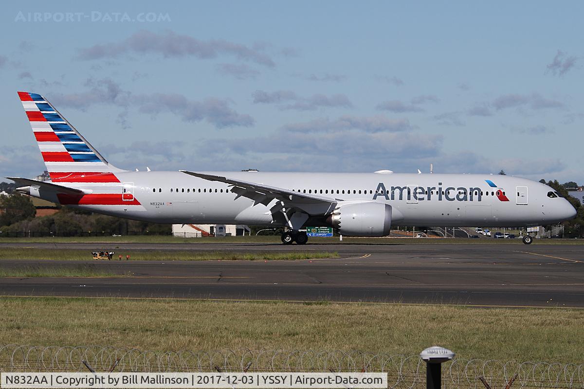 N832AA, 2017 Boeing 787-9 Dreamliner C/N 40638, taxiing
