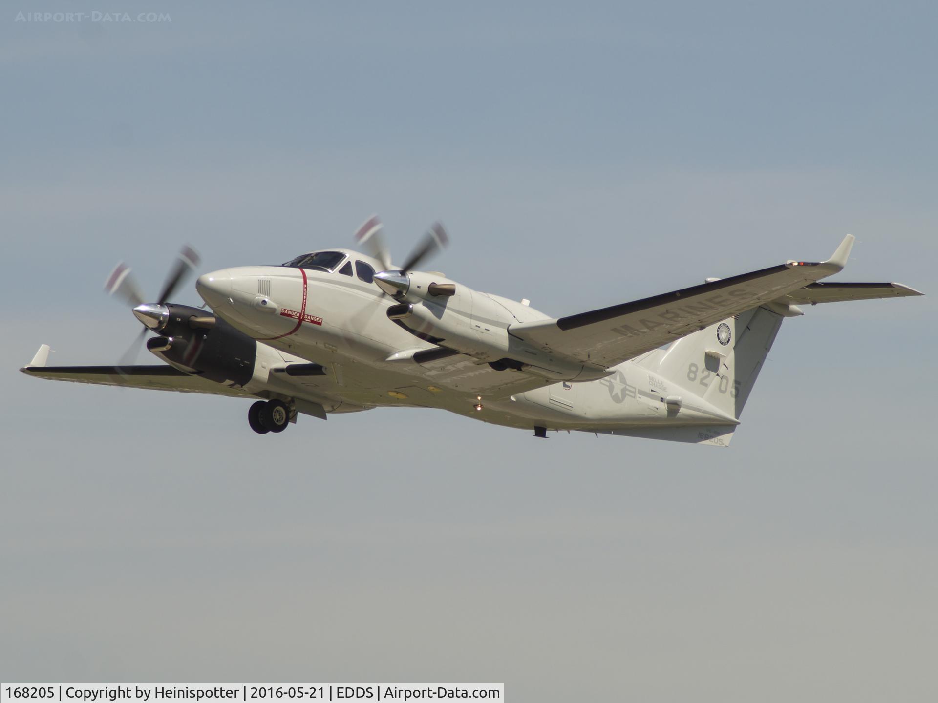 168205, Hawker Beechcraft UC-12W Huron C/N FM-28, 168205 at Stuttgart Airport.