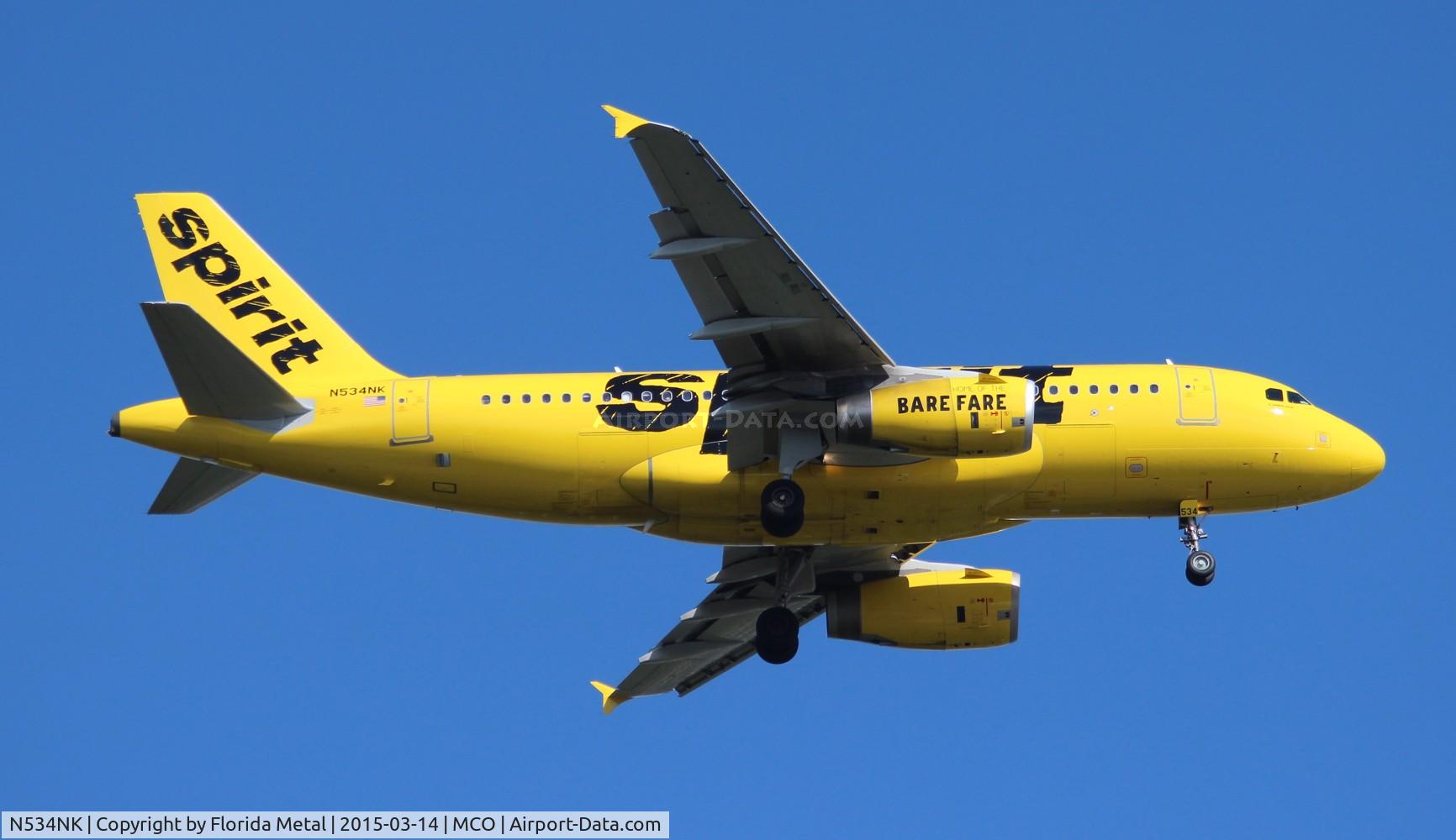 N534NK, 2008 Airbus A319-132 C/N 3395, Spirit