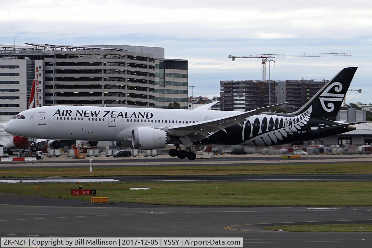ZK-NZF, 2014 Boeing 787-9 Dreamliner C/N 34335, onto 16R